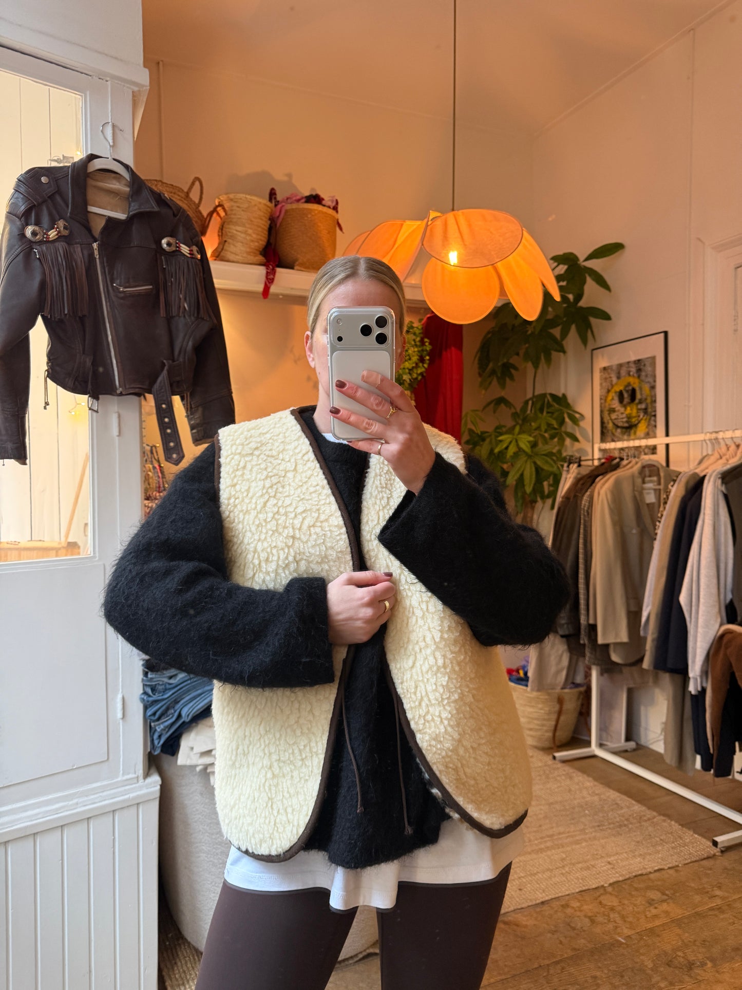 100% wollen crème vintage gilet