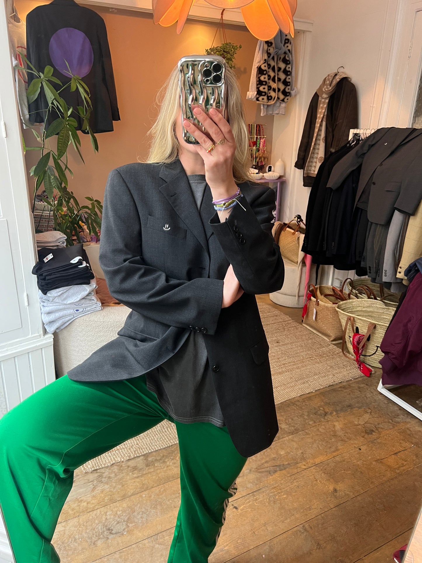 Getailleerde blazer donker grijs