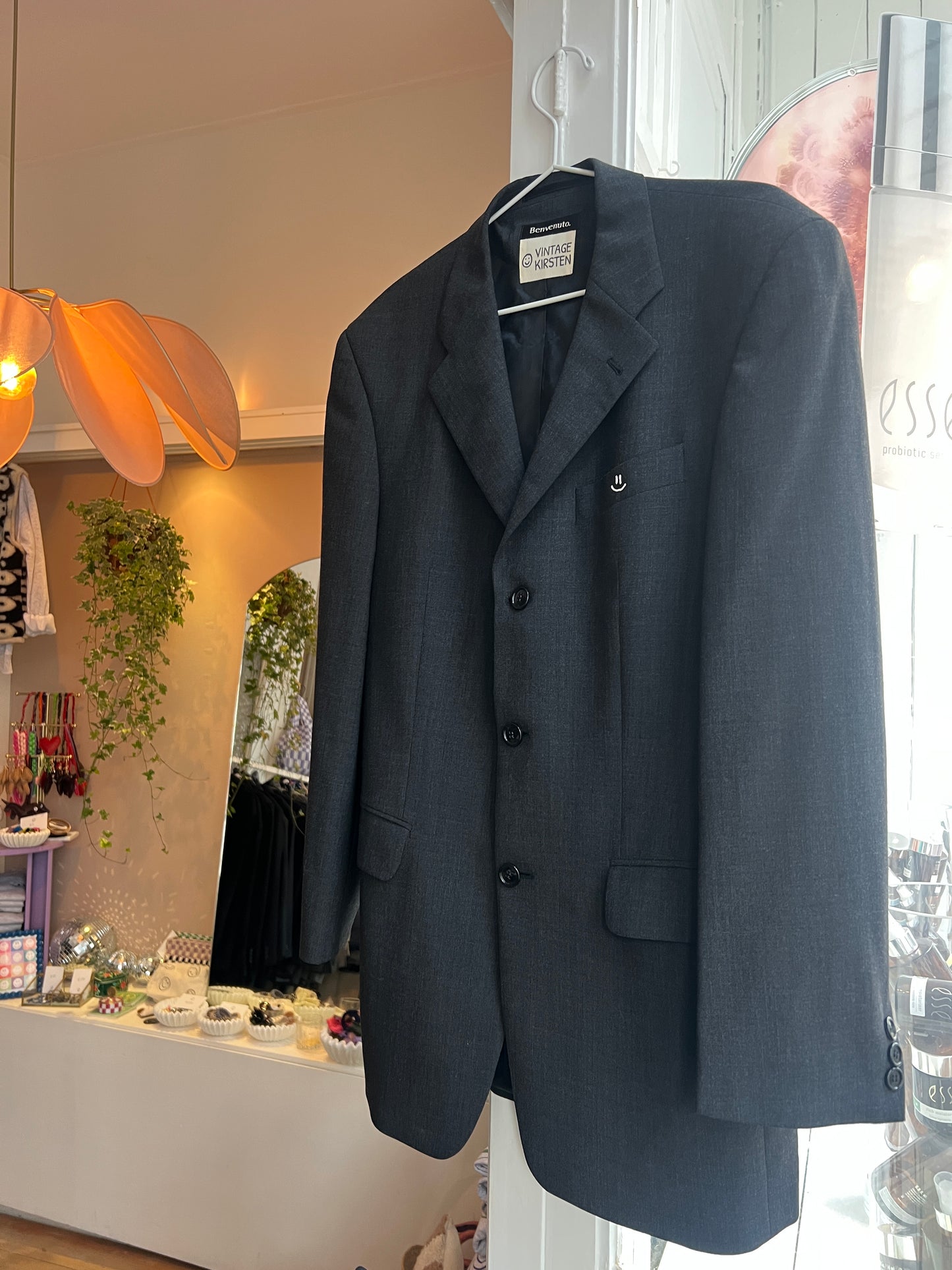 Getailleerde blazer donker grijs