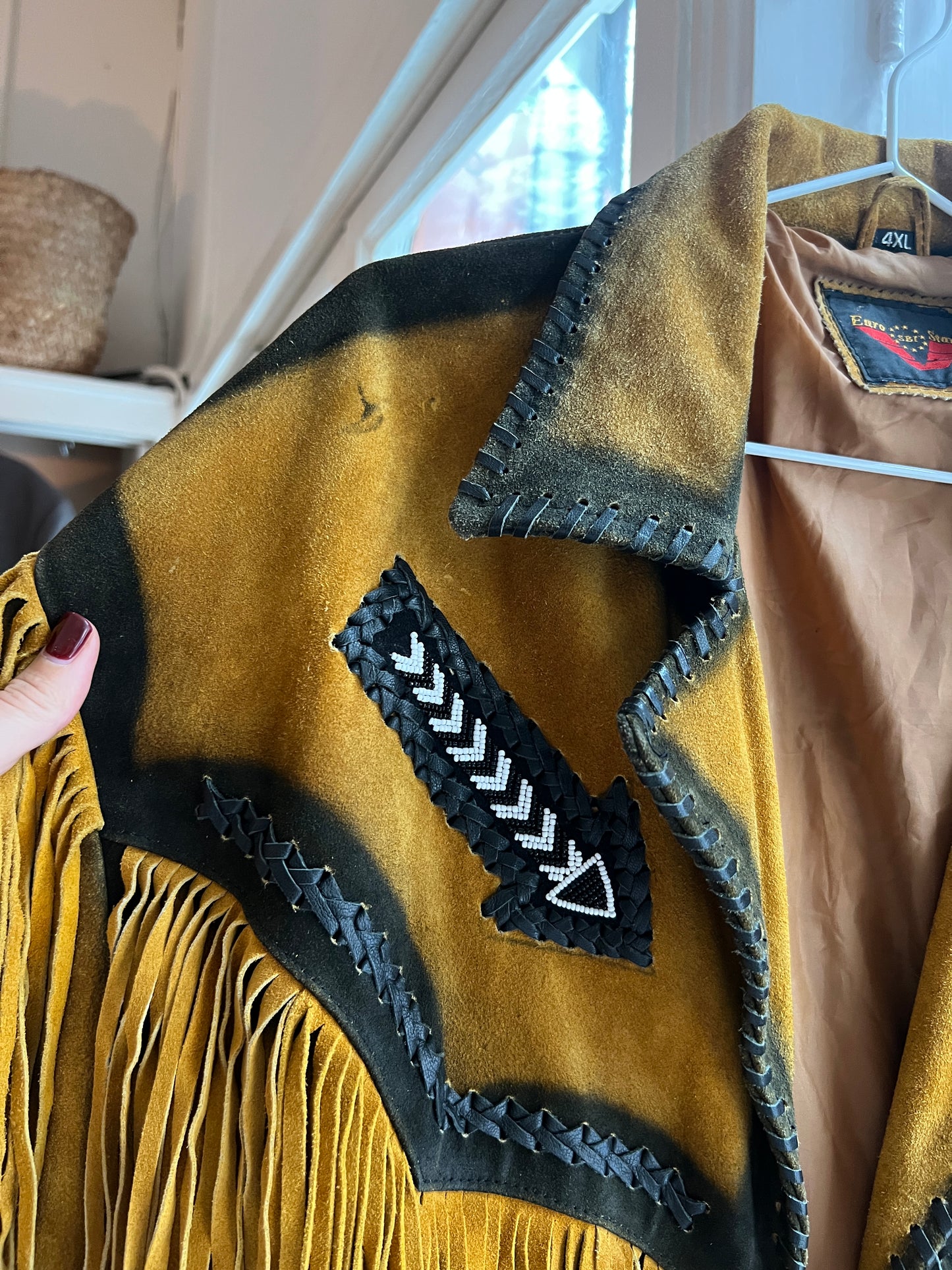 Vintage fringe leer jack