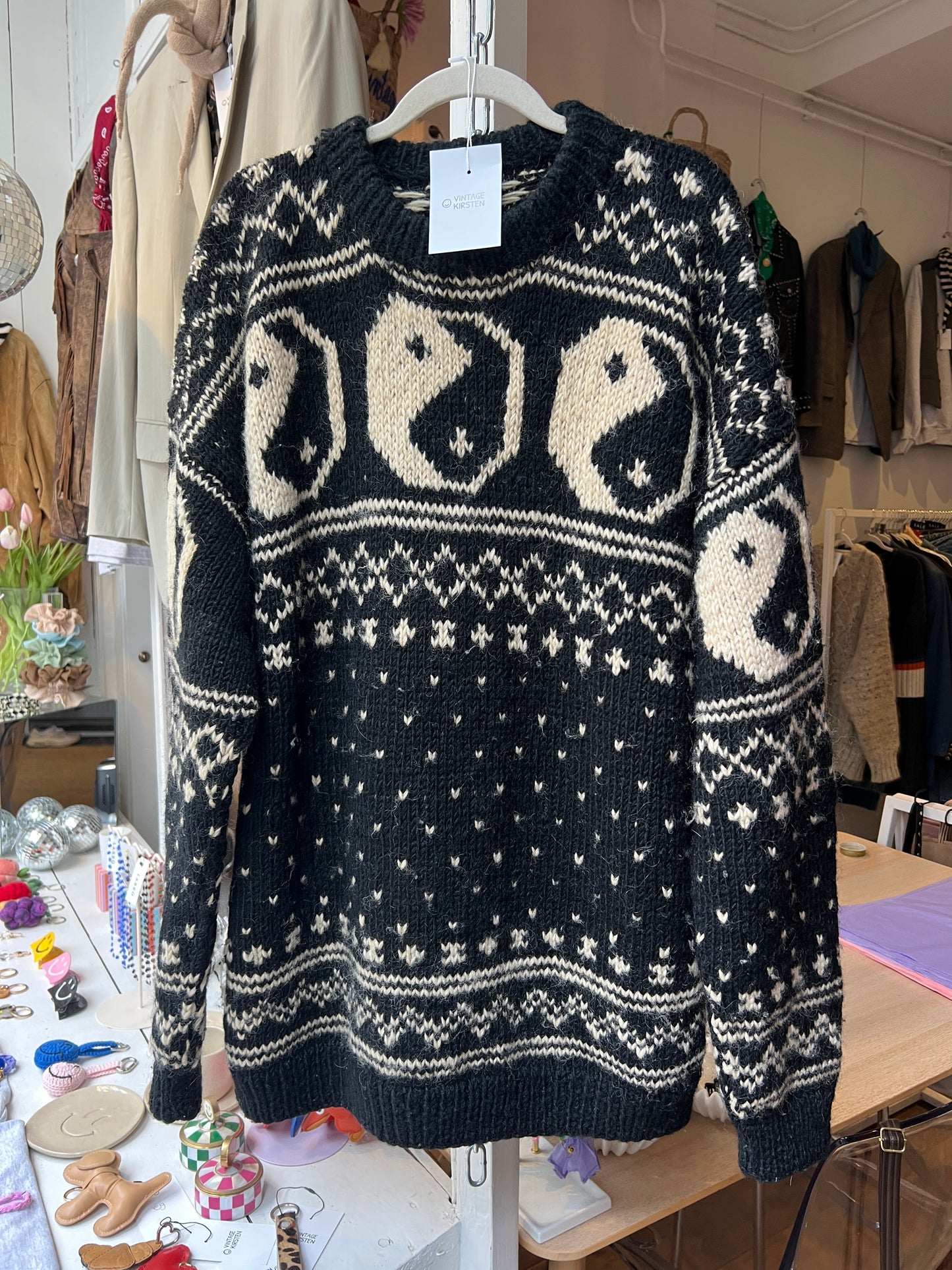 100% wollen yin yang trui