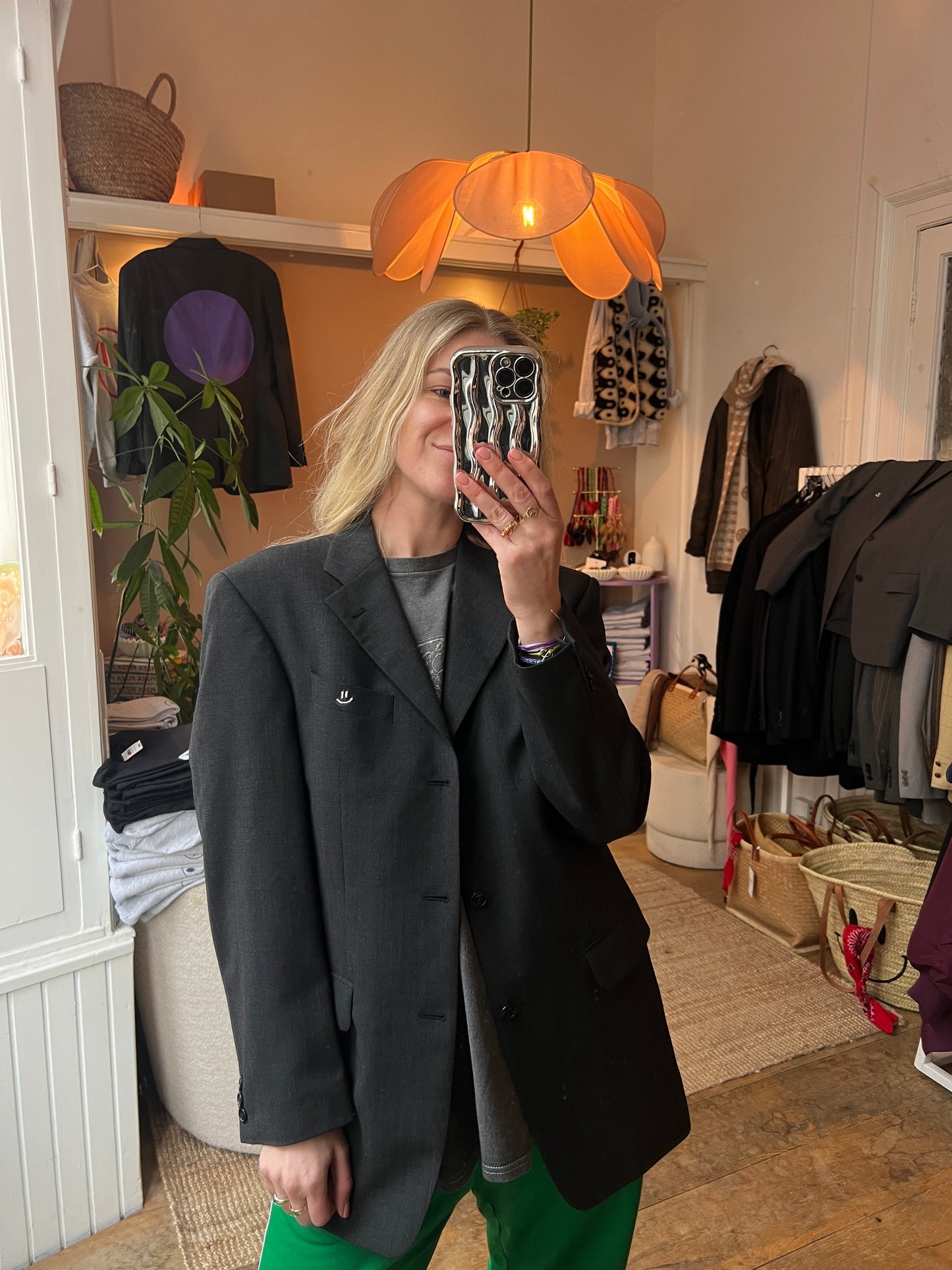 Getailleerde blazer donker grijs
