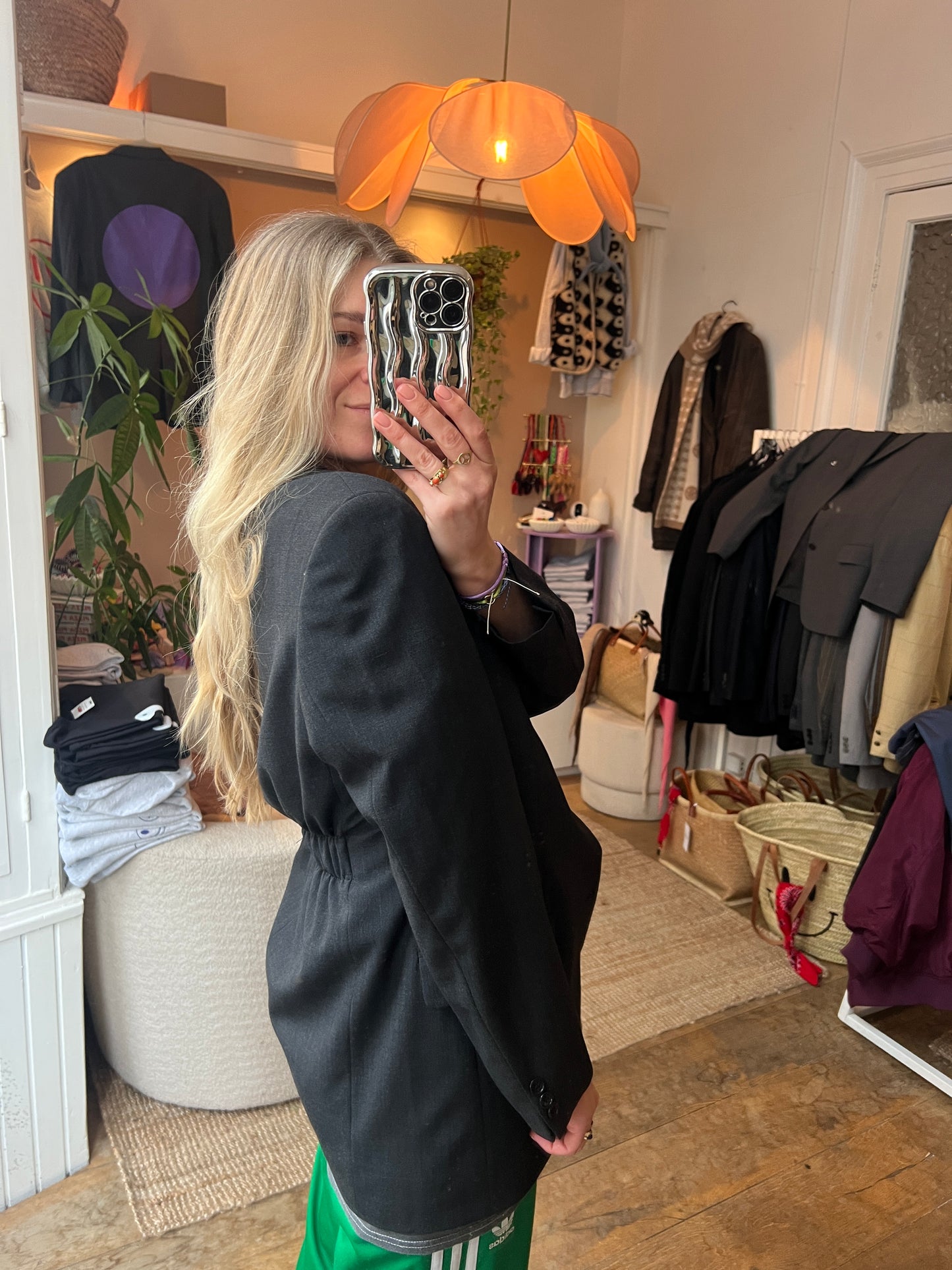 Getailleerde blazer donker grijs