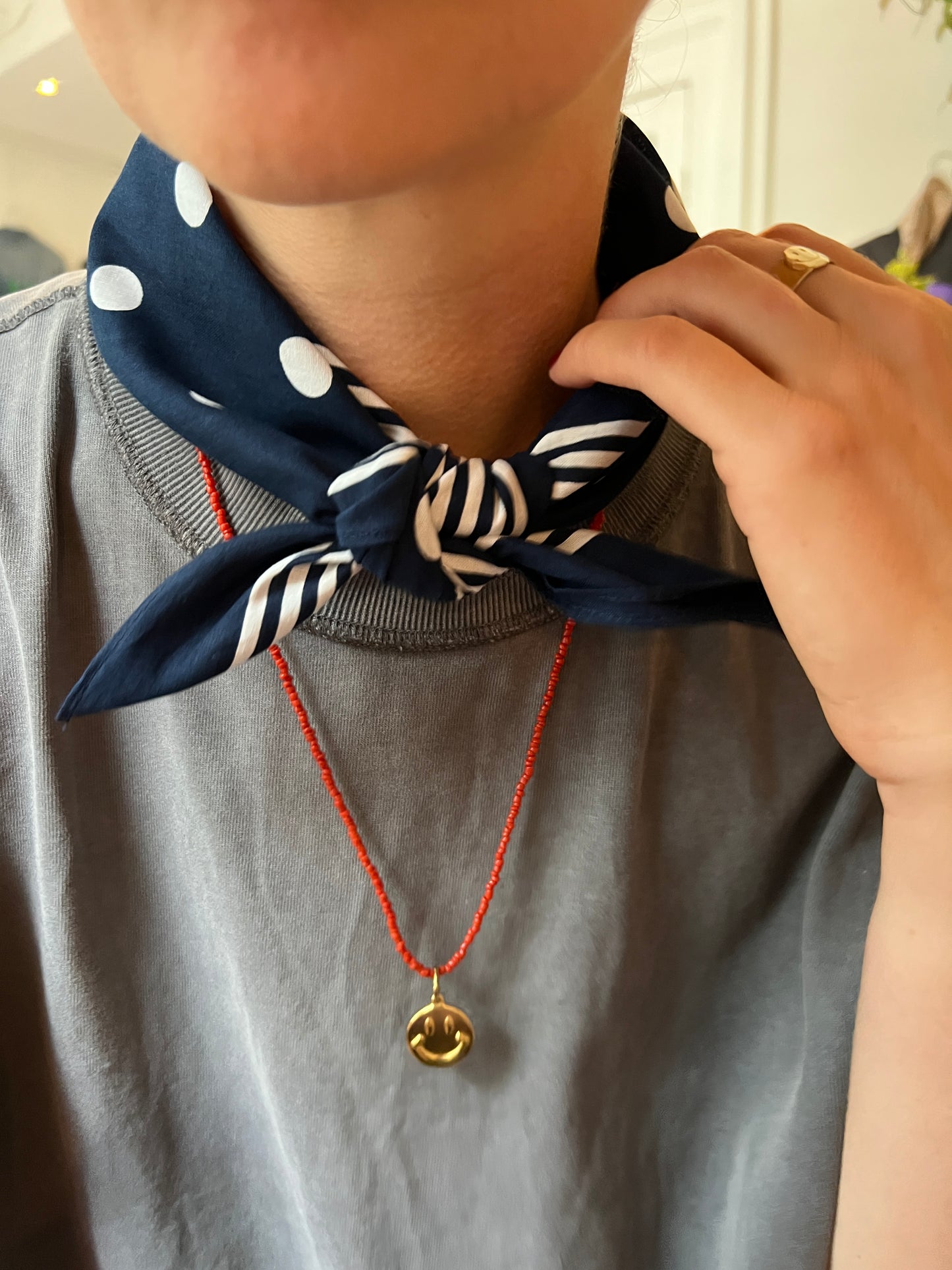 Katoenen polkadot sjaaltje
