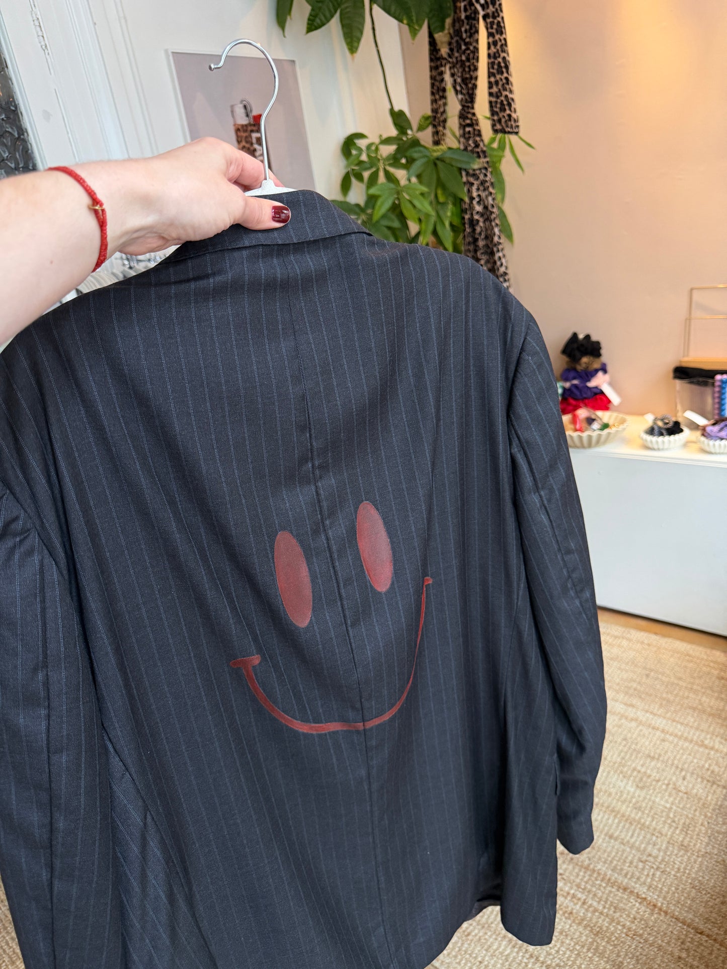Vintage oversized handmade smile blazer