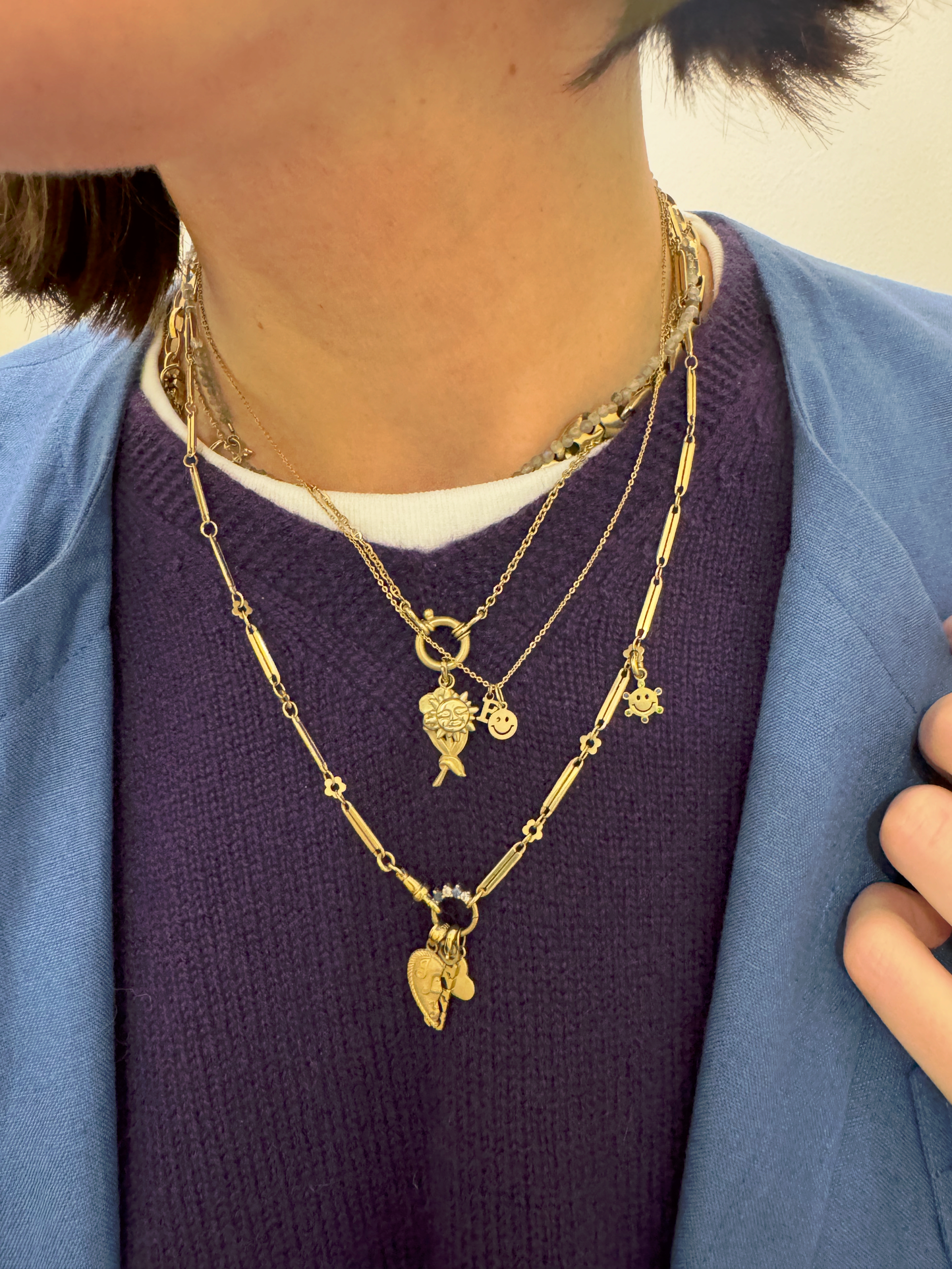 Smiley bedel 14k goud