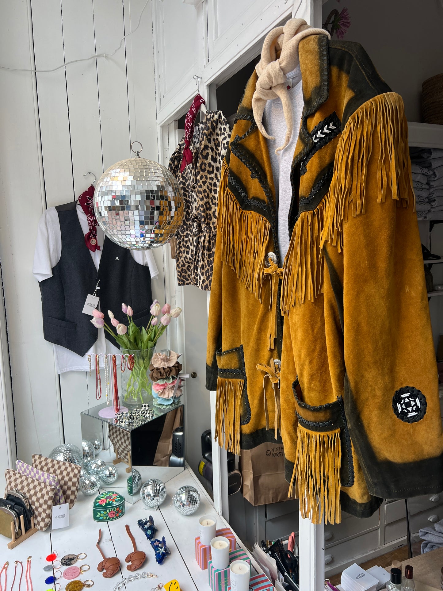 Vintage fringe leer jack