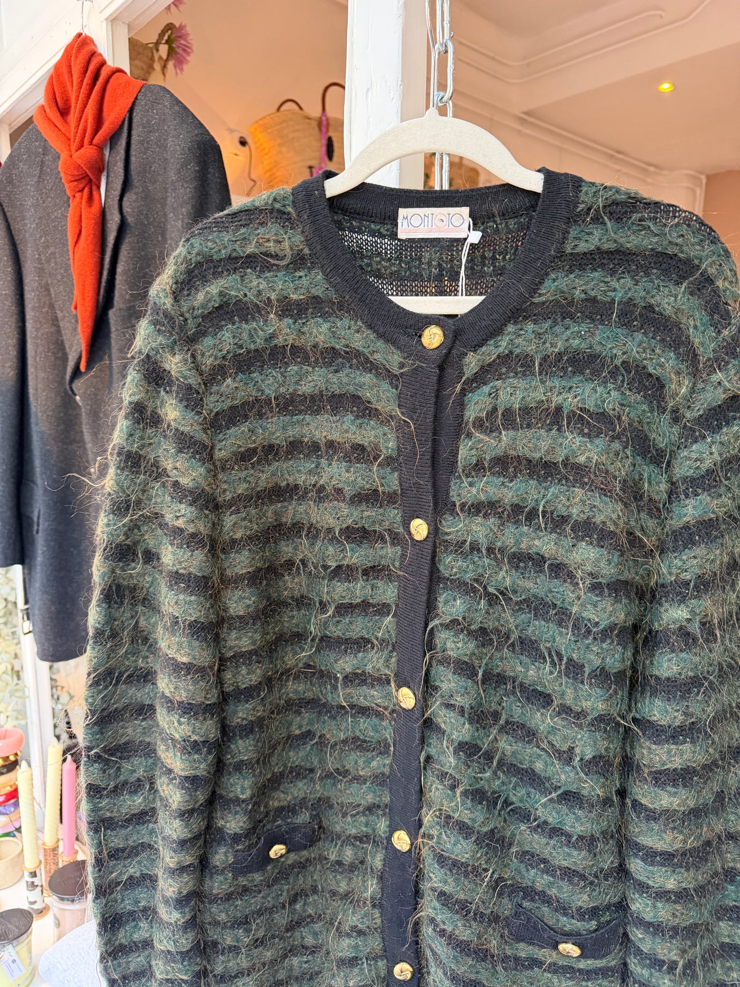 Mohair/angora groen vest