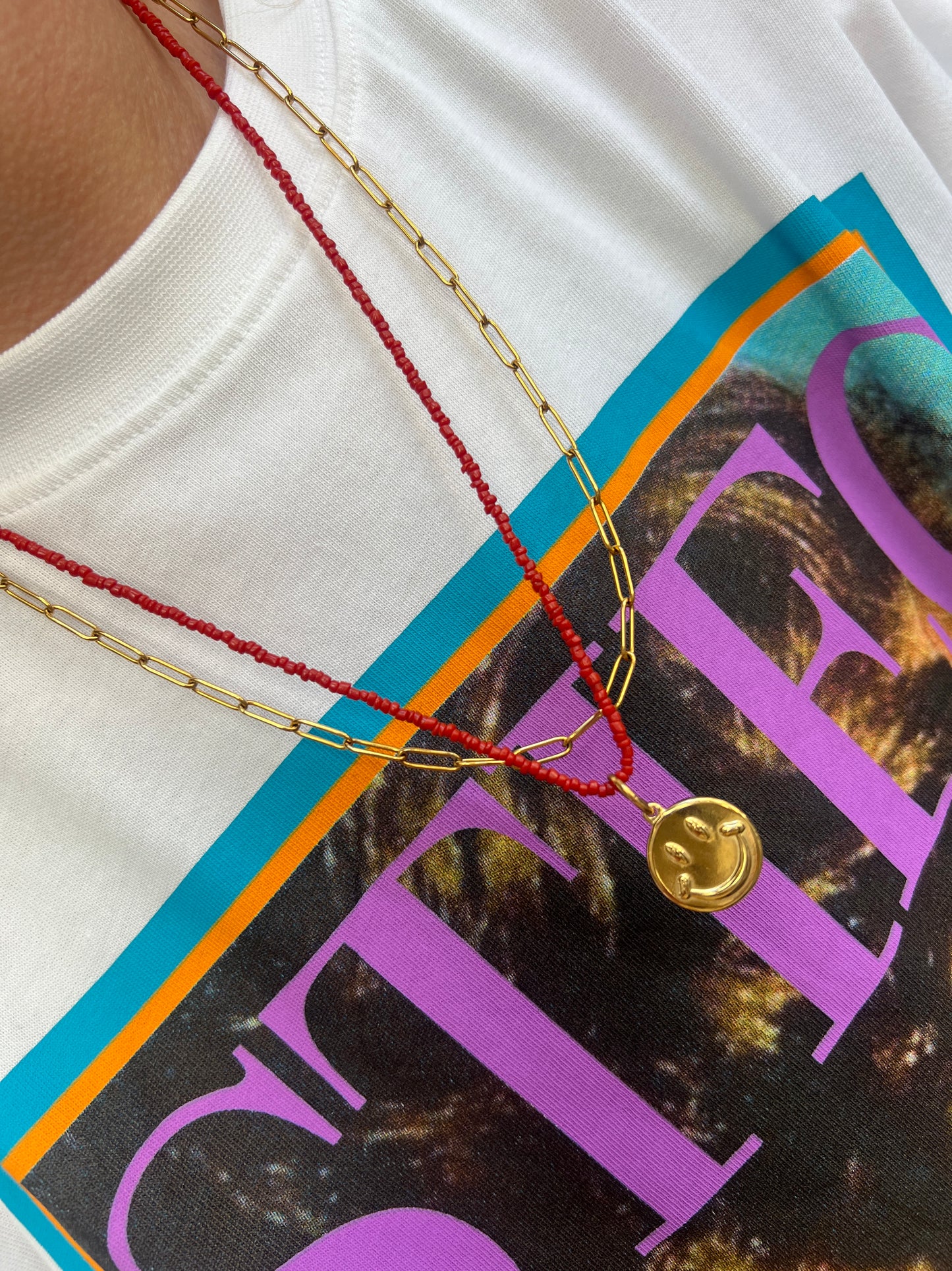 Schakelketting goud rvs
