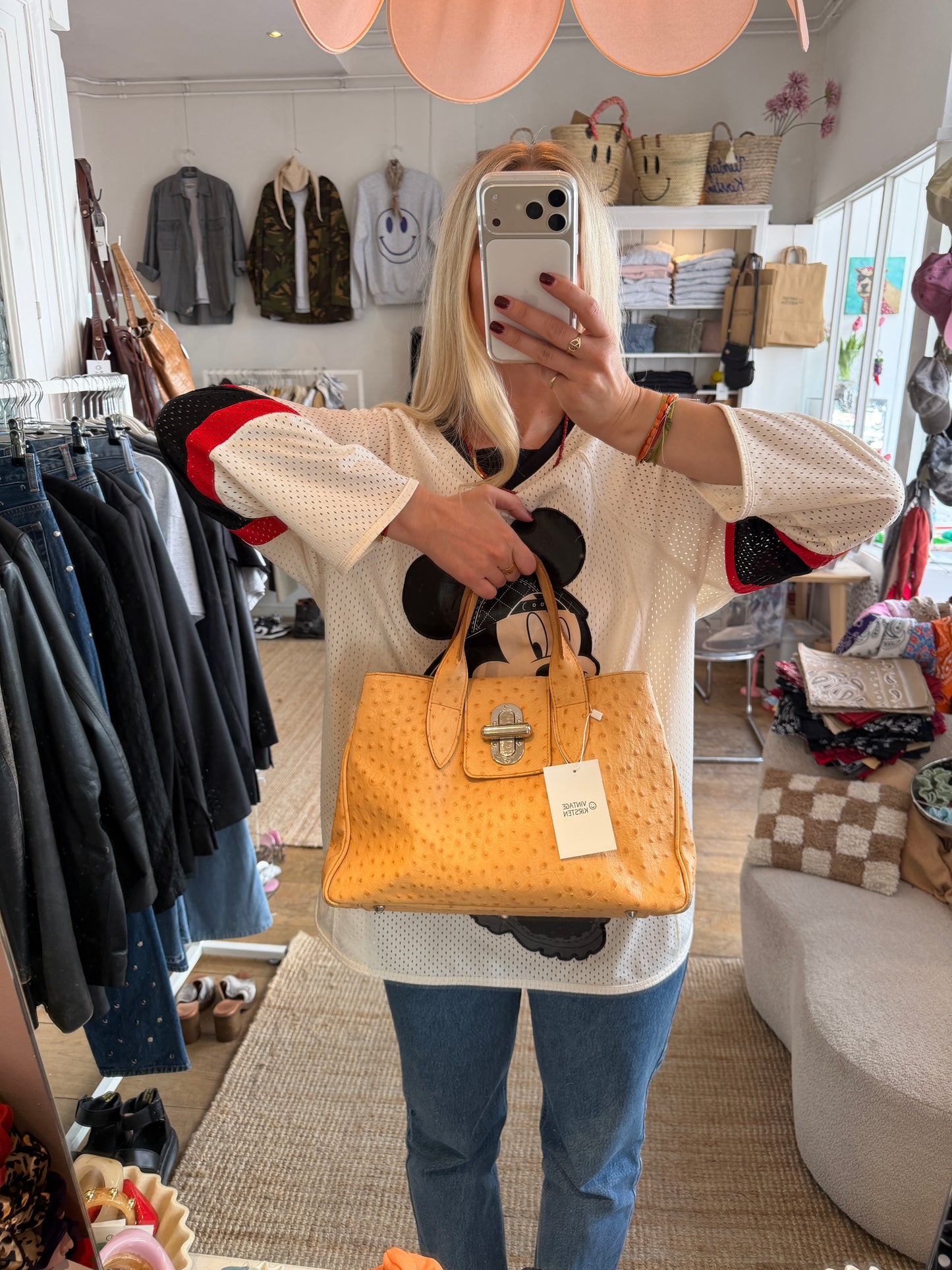 Vintage leren croco tas