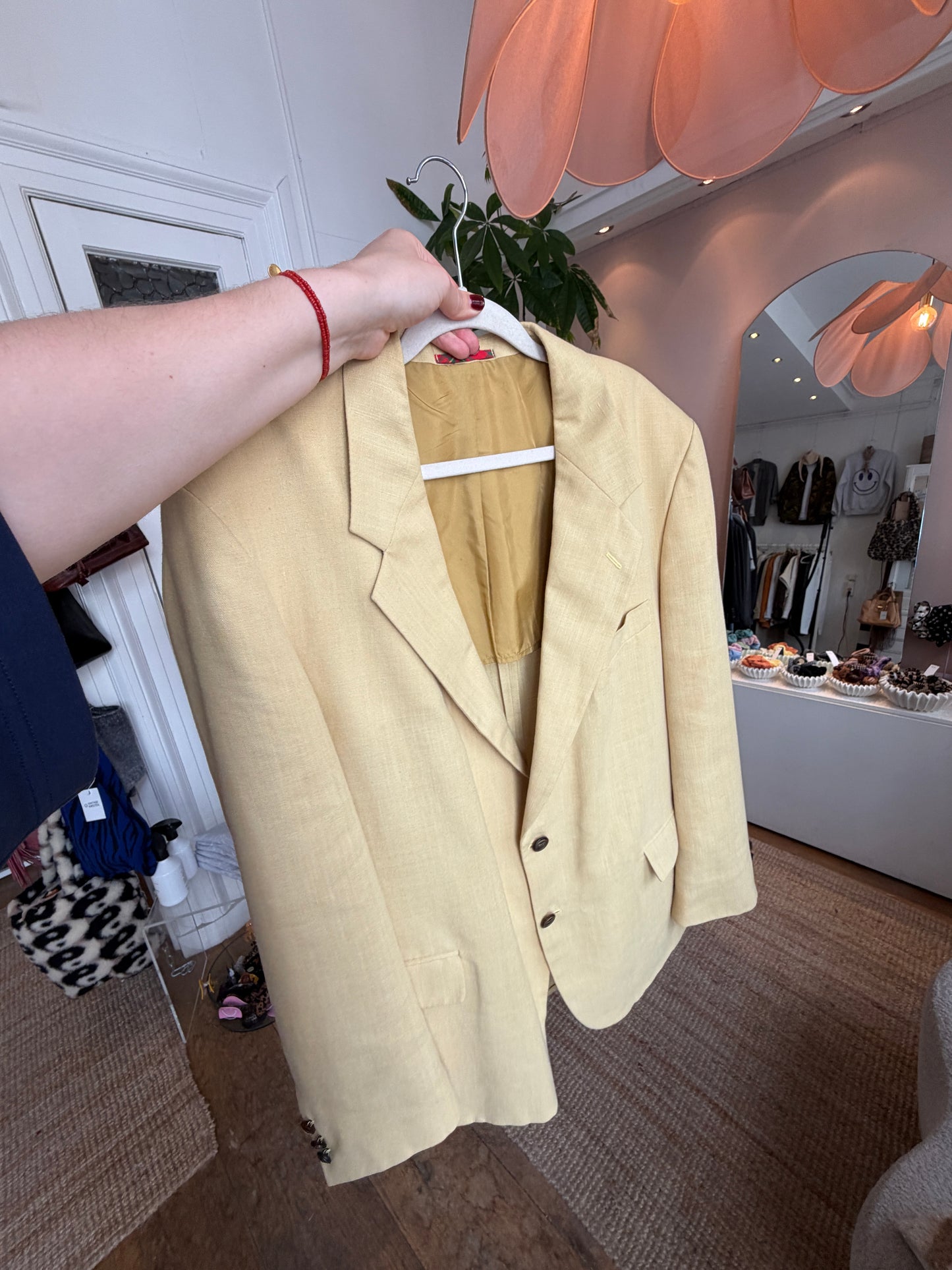 Vintage linnen okergele McGregor blazer