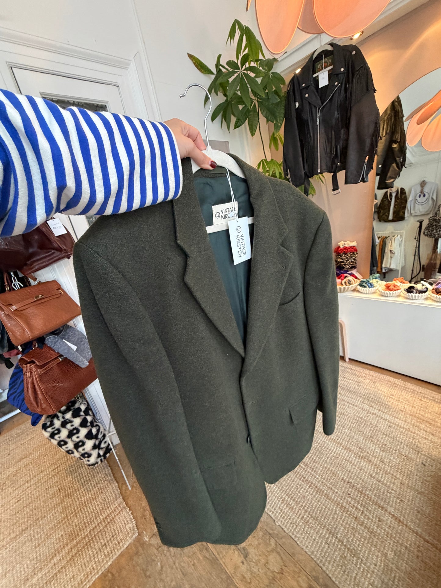 Vintage oversized wol/cashmere green blazer