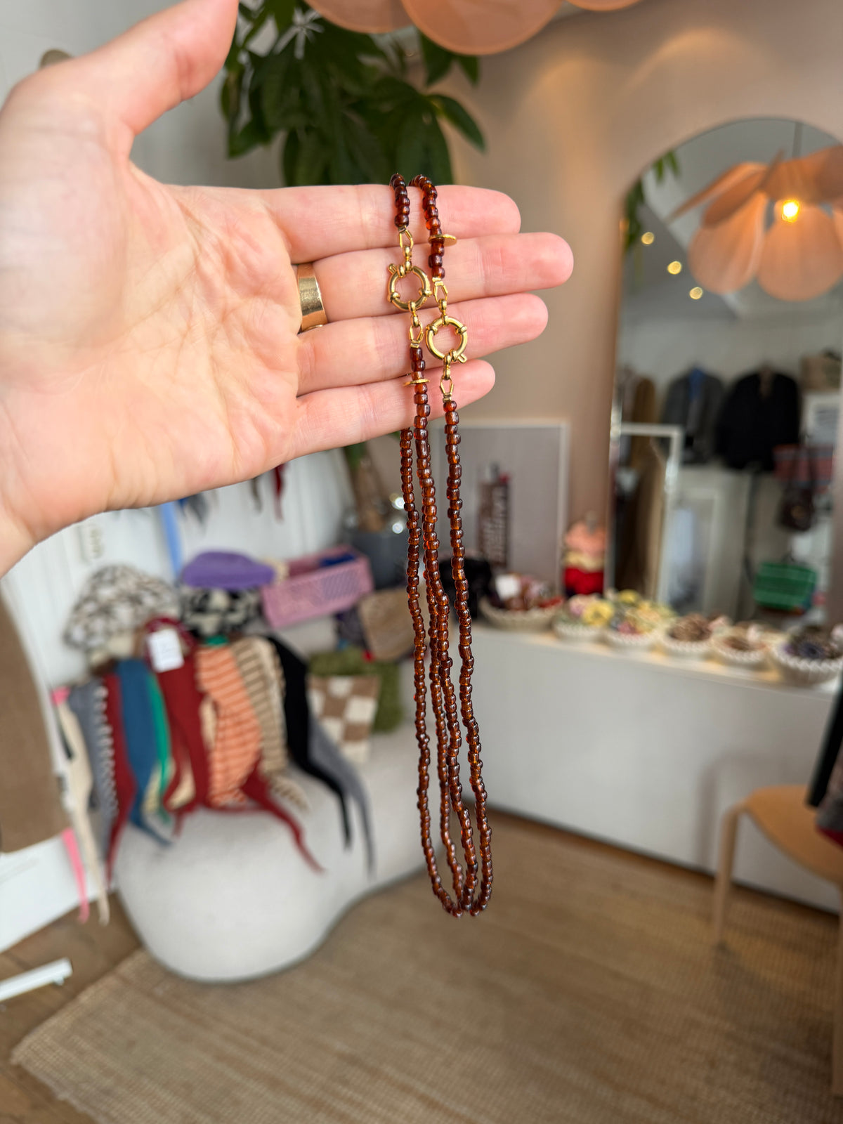 Vintage glaskraal brown
