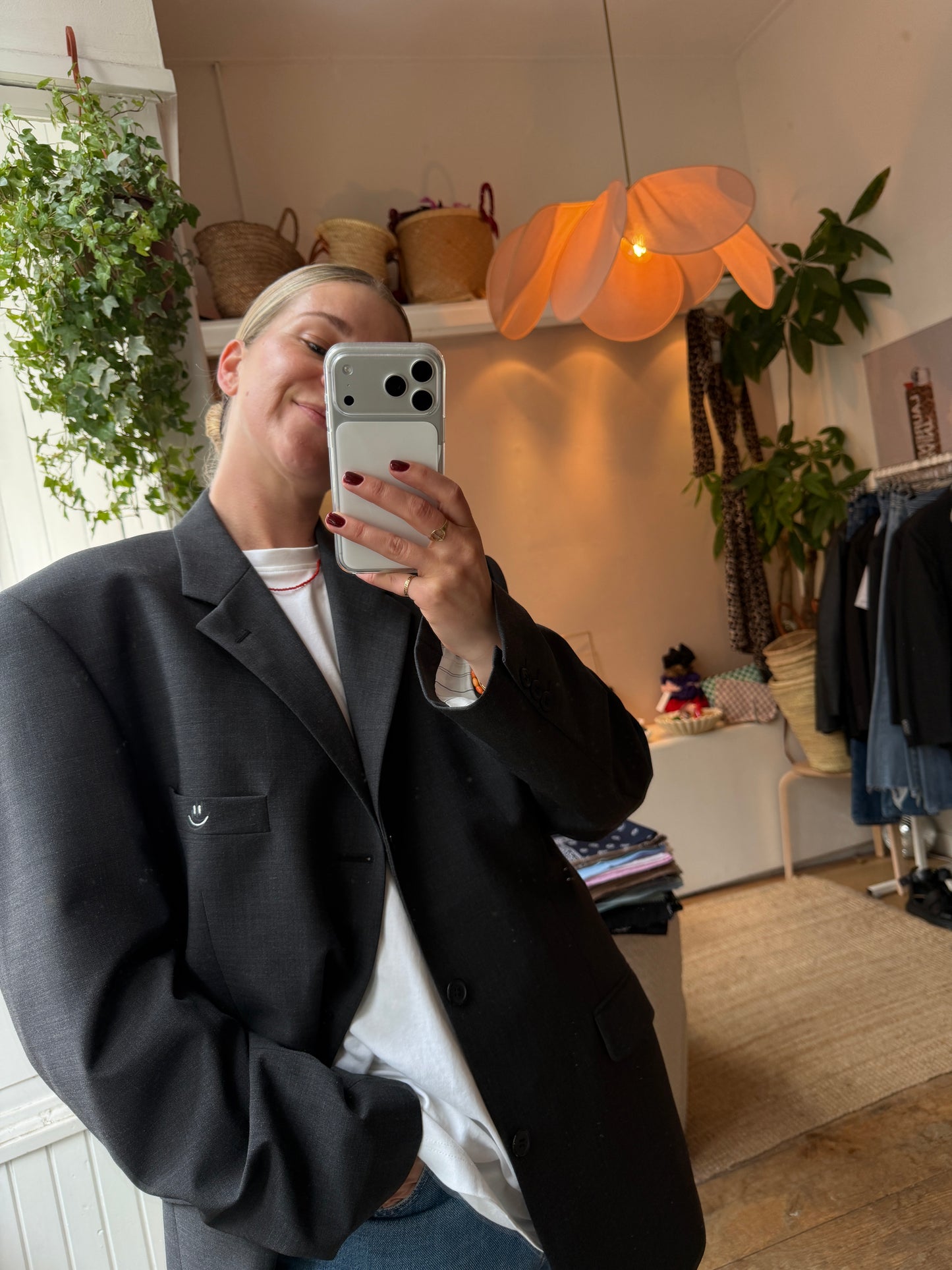 Vintage oversized grey blazer ◡̈