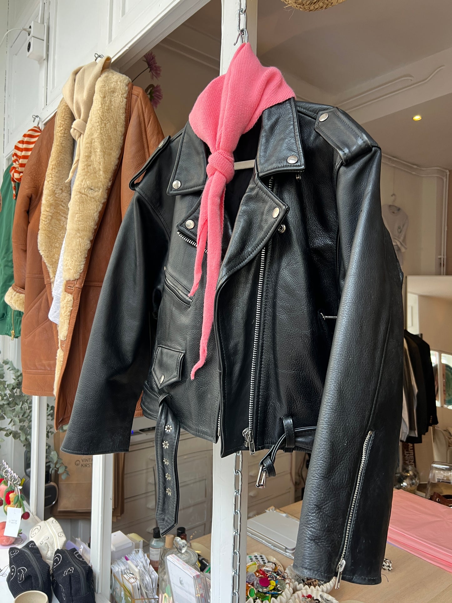 Vintage leather bikerjack