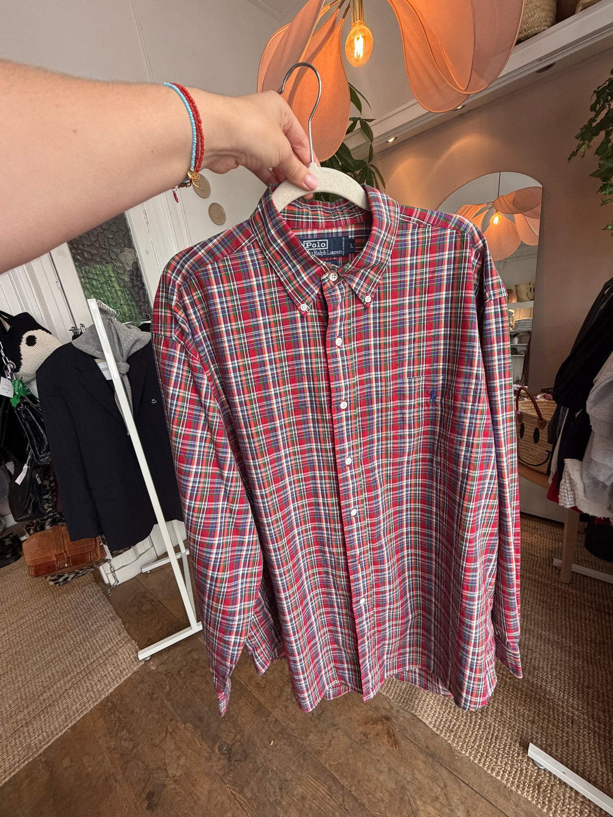 Ralph Lauren oversized checked blouse