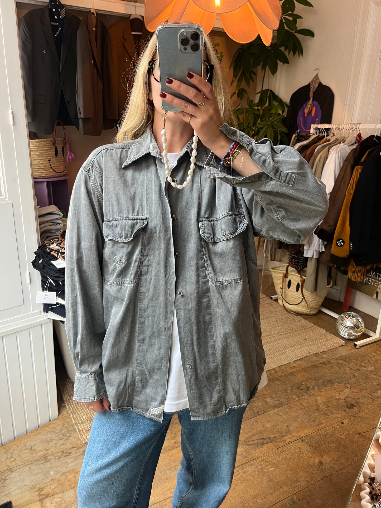 Denim grijze Levi’s blouse