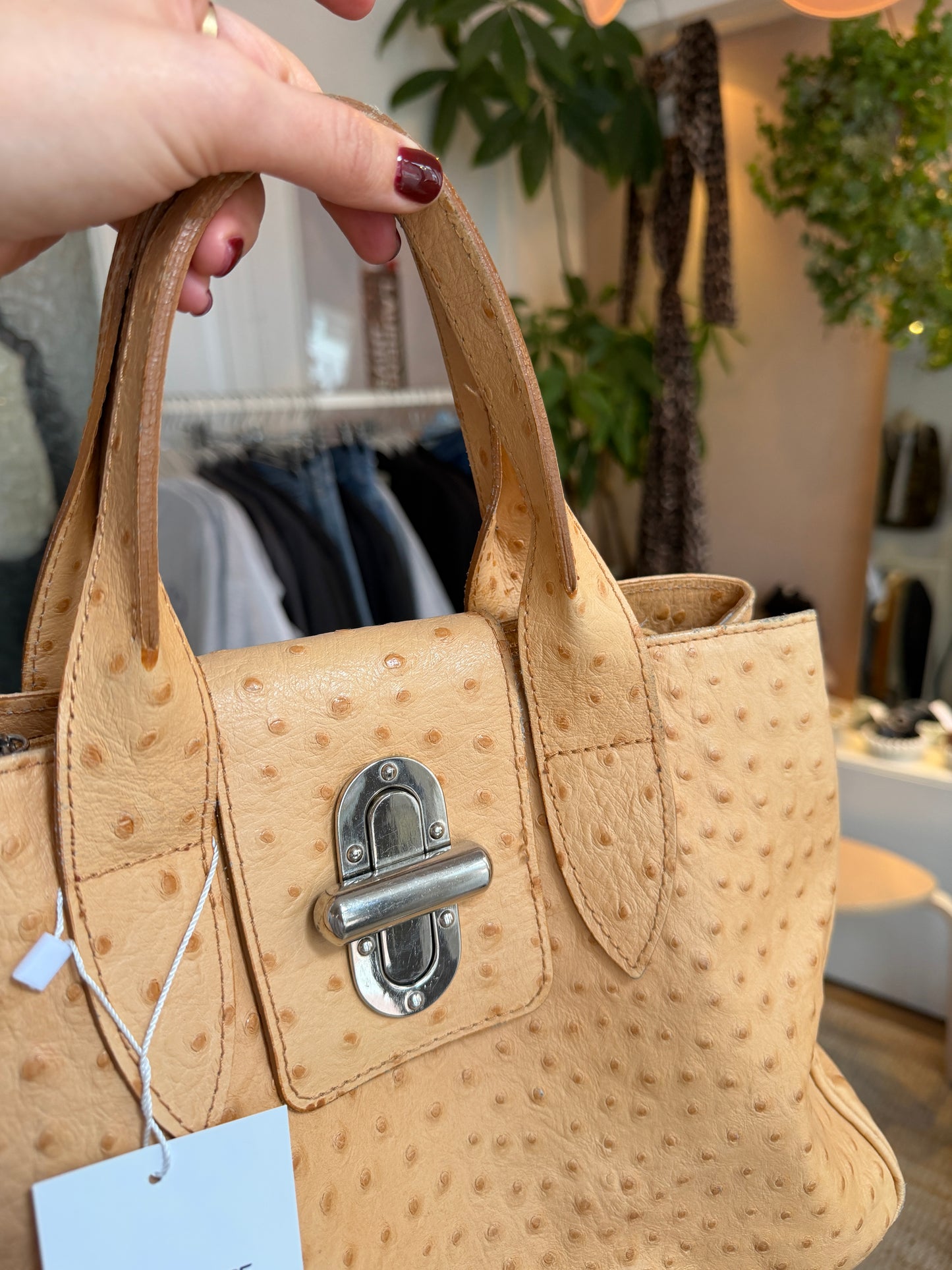 Vintage leren croco tas