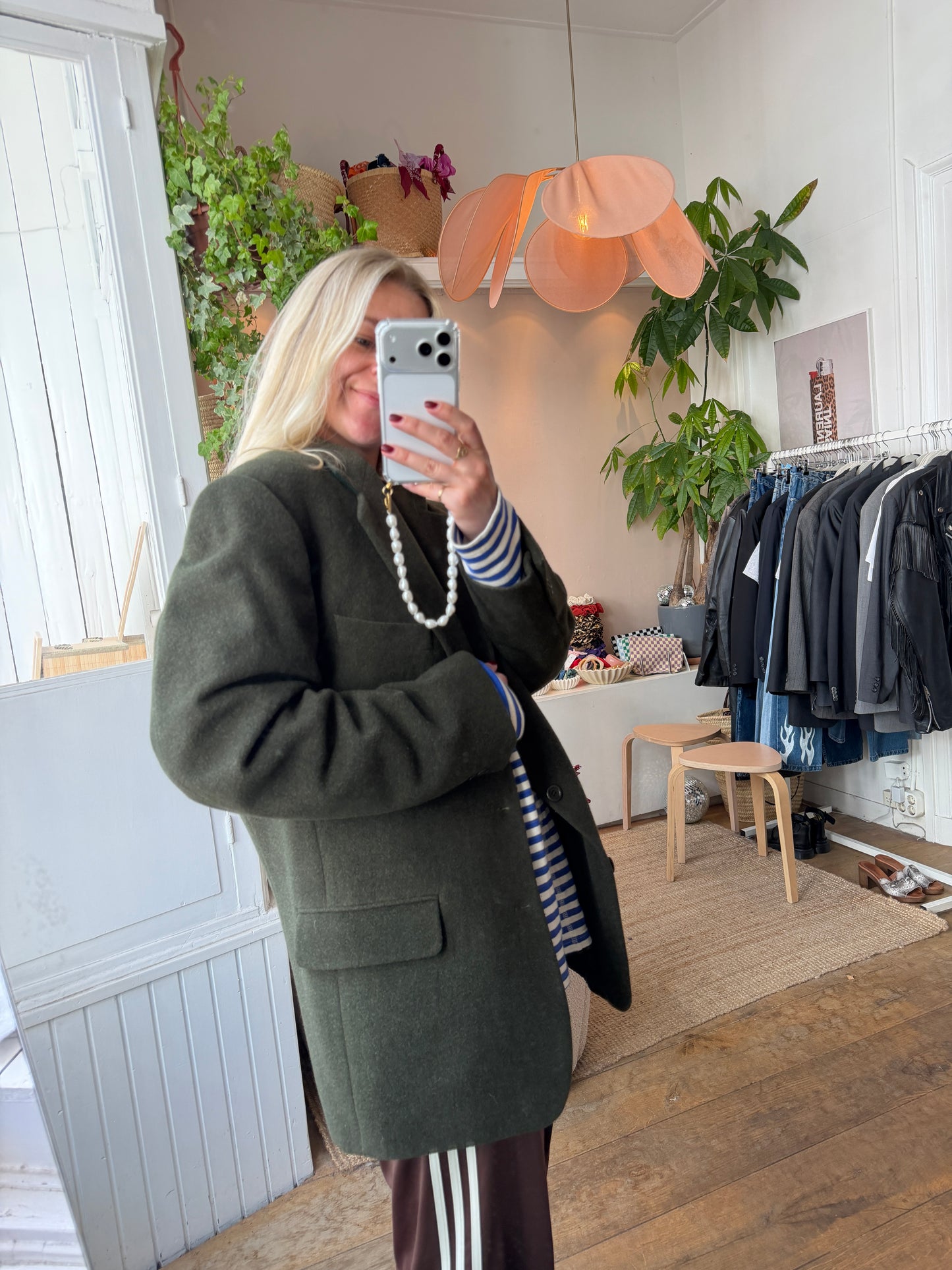 Vintage oversized wol/cashmere green blazer