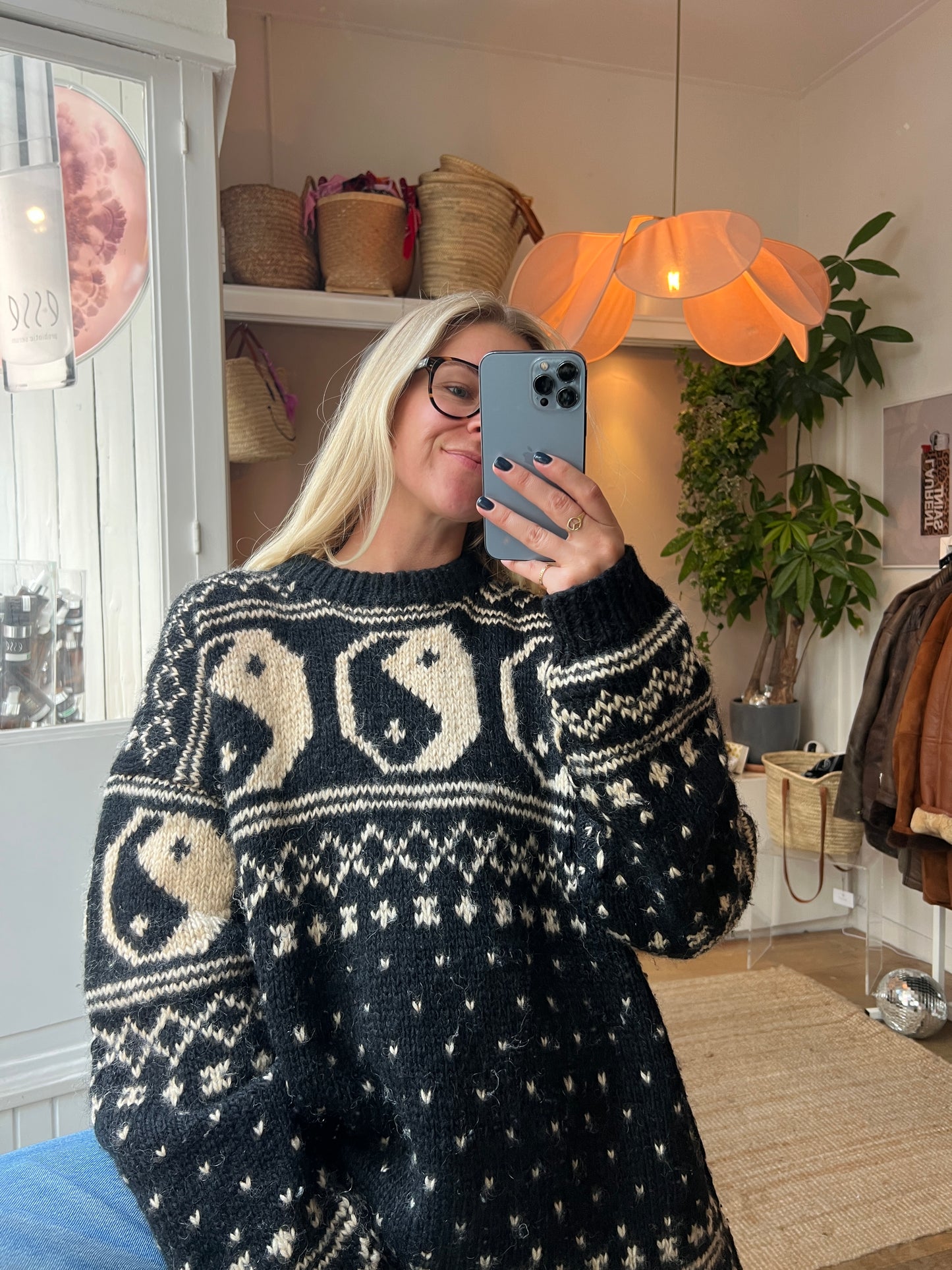 100% wollen yin yang trui