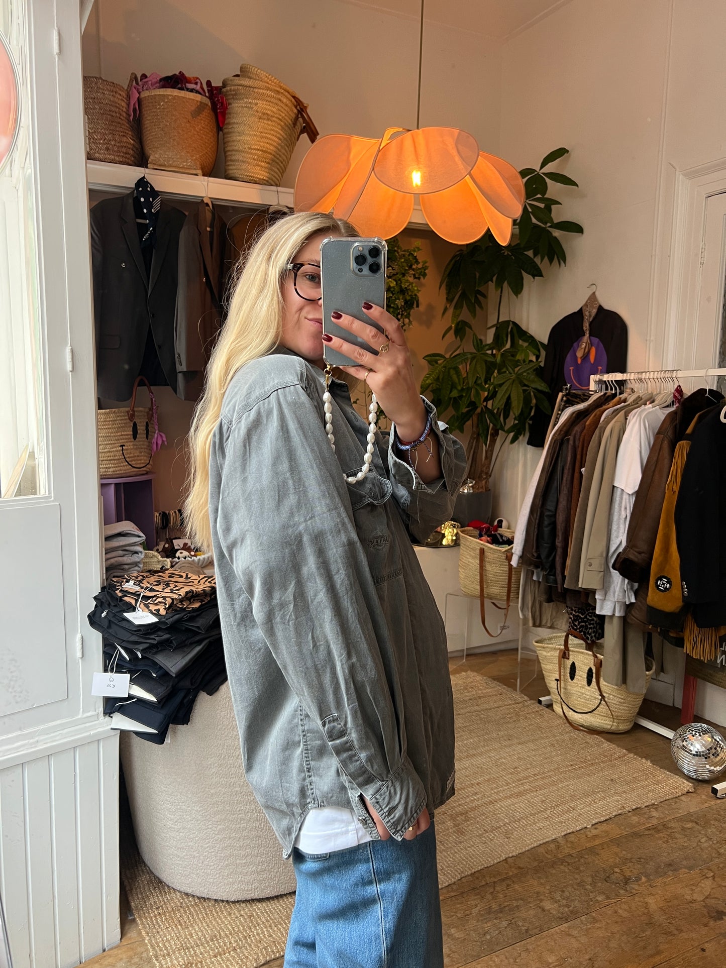 Denim grijze Levi’s blouse