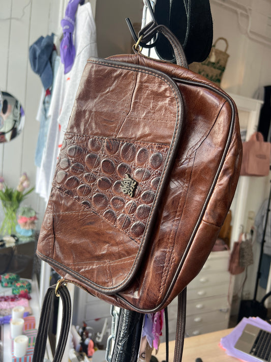 Leren crossbody bag