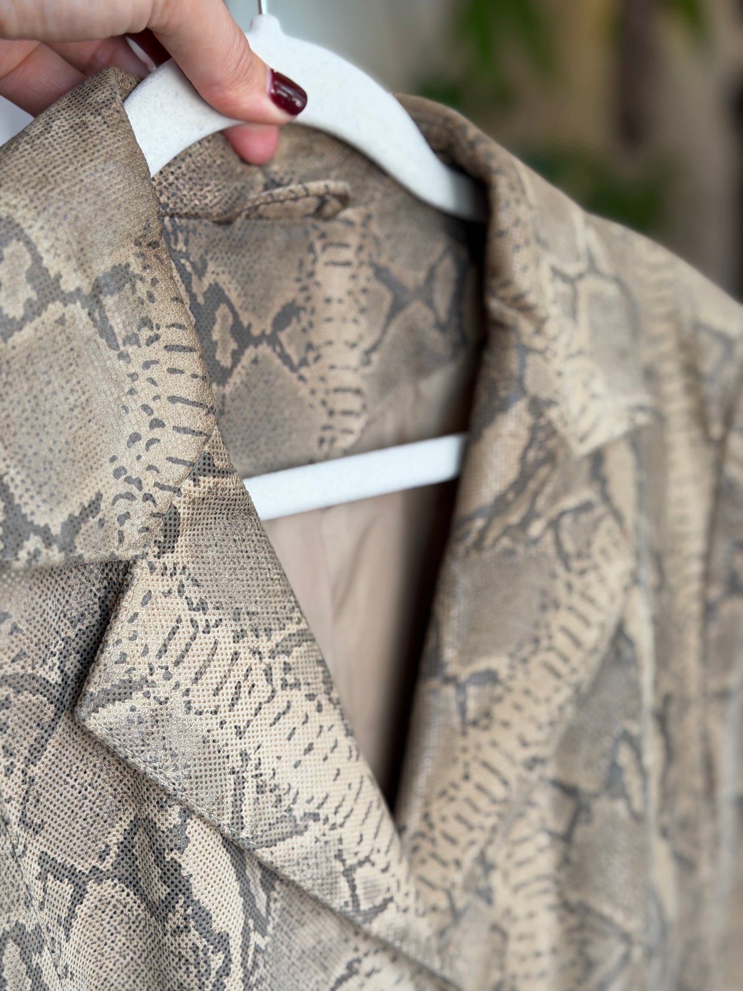 Leather snake blazer