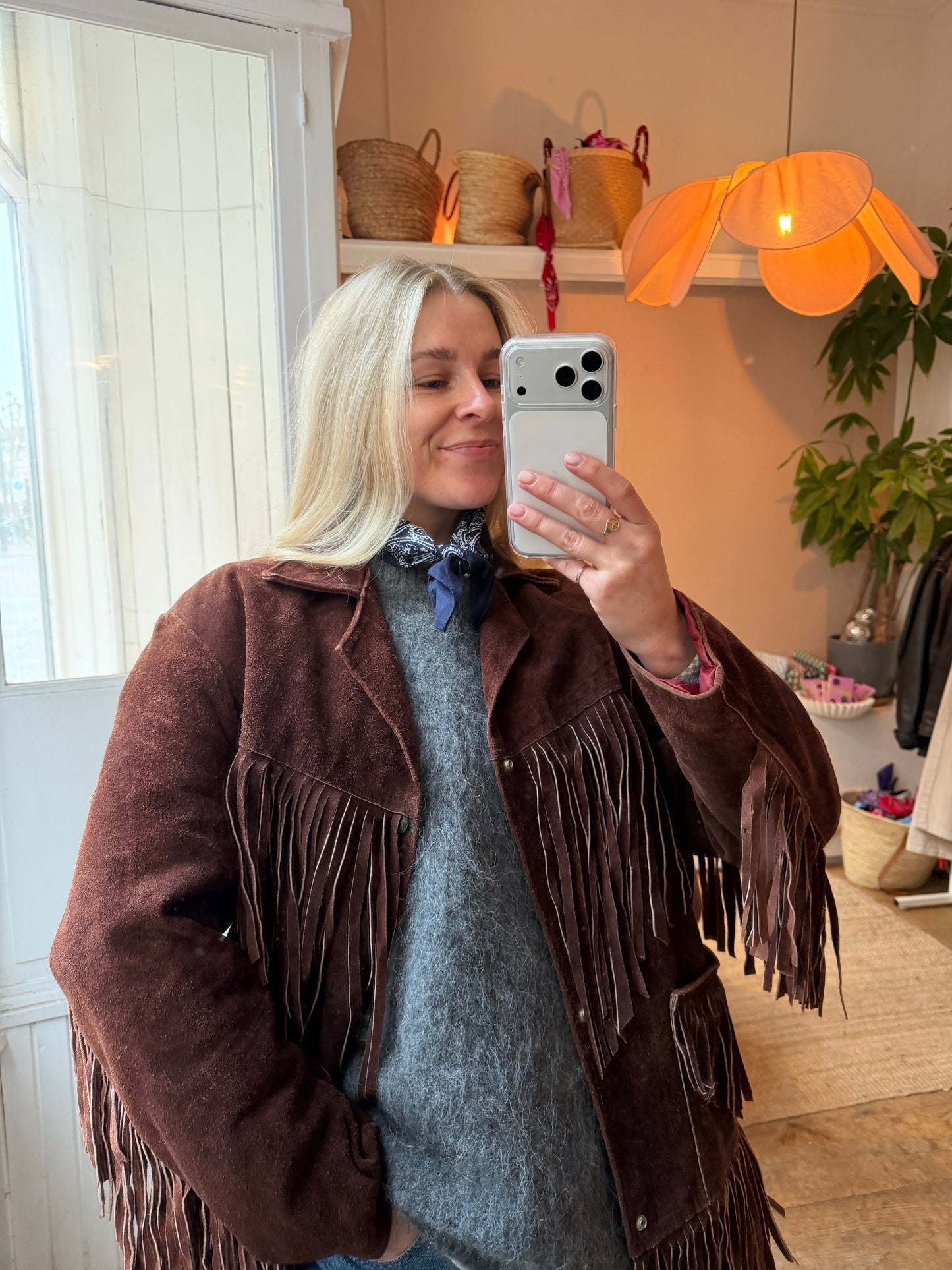 Vintage fringe suede jack