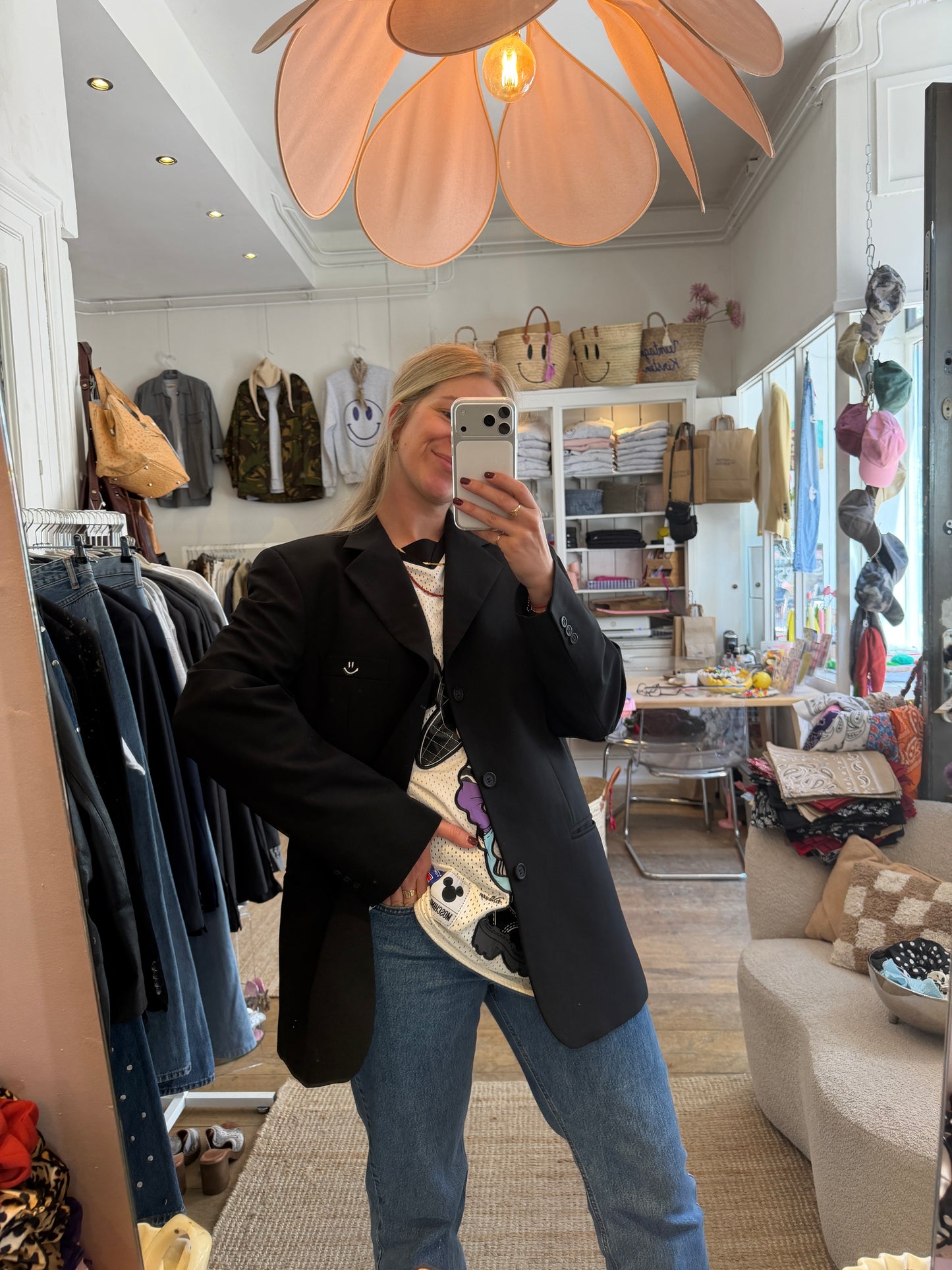 Vintage oversized zwarte blazer ◡̈