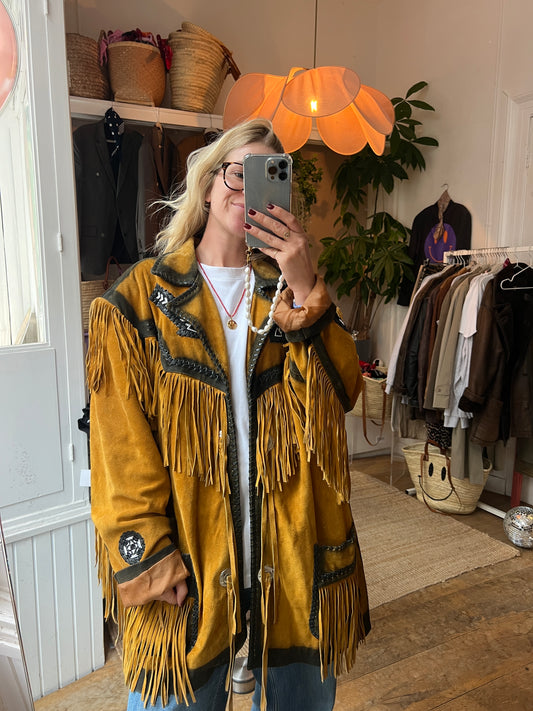 Vintage fringe leer jack