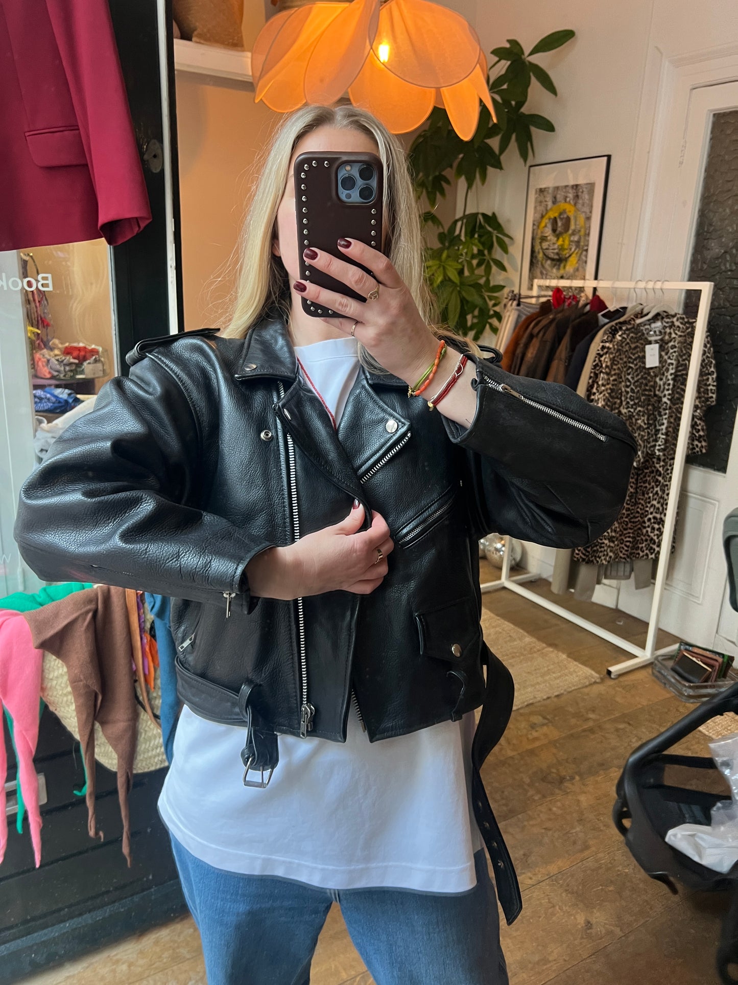 Vintage leather bikerjack