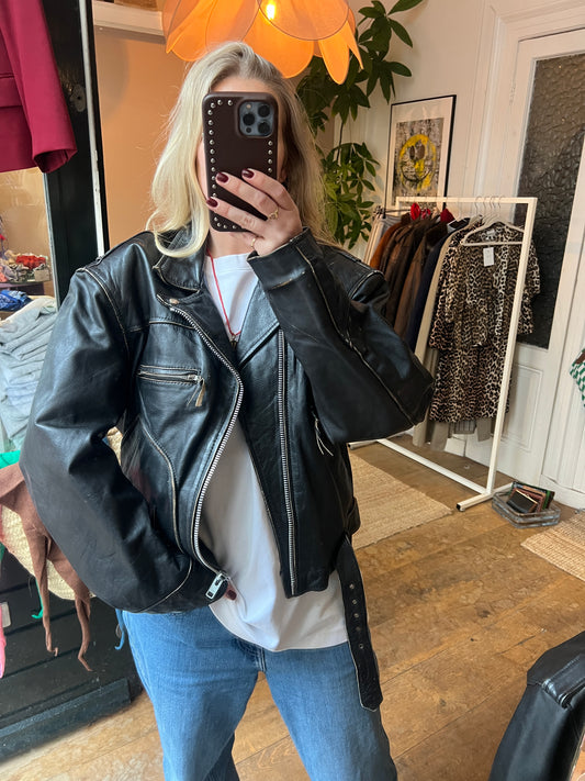 Leren vintage motorjack