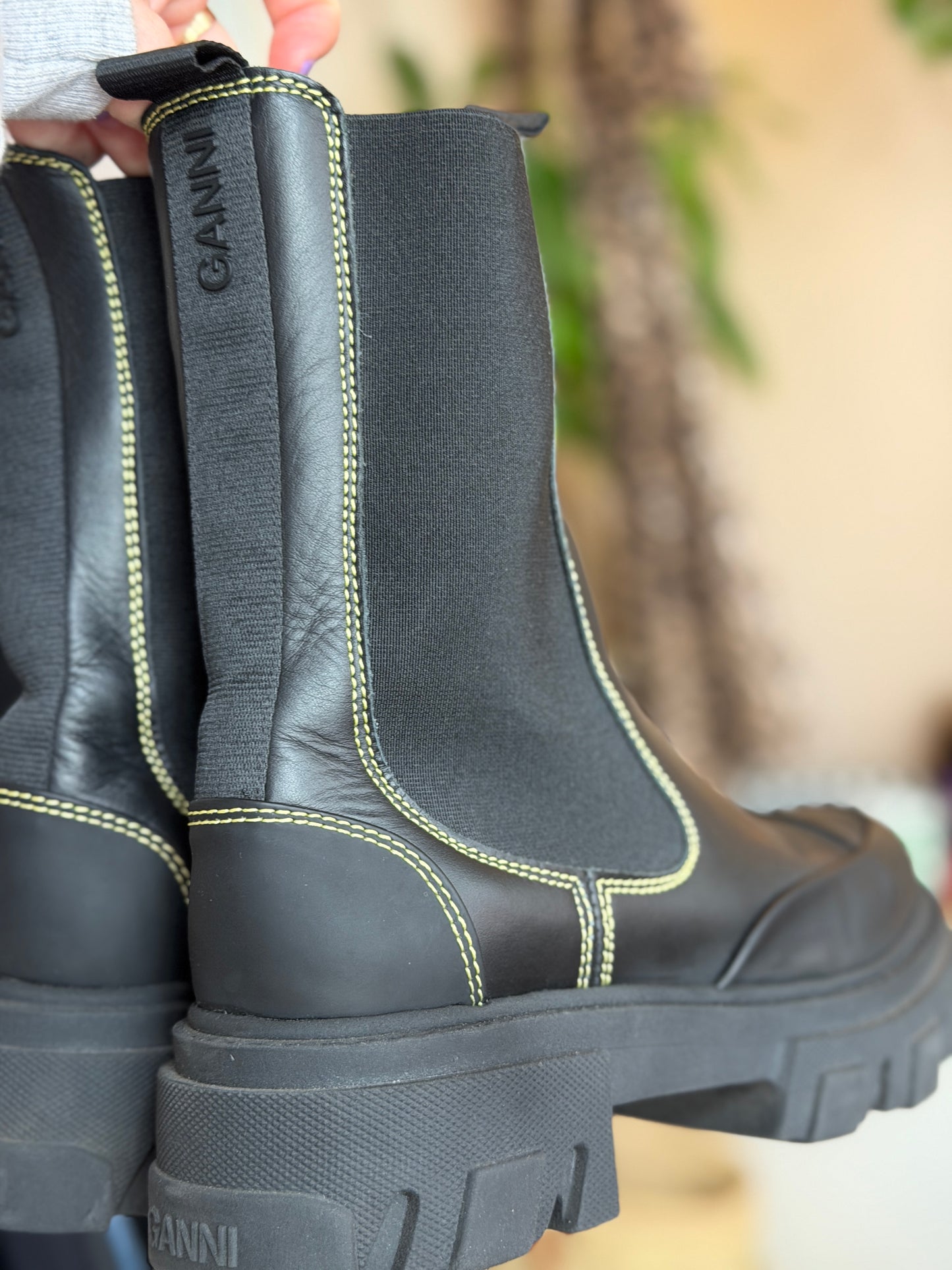 Ganni Chelsea boots black