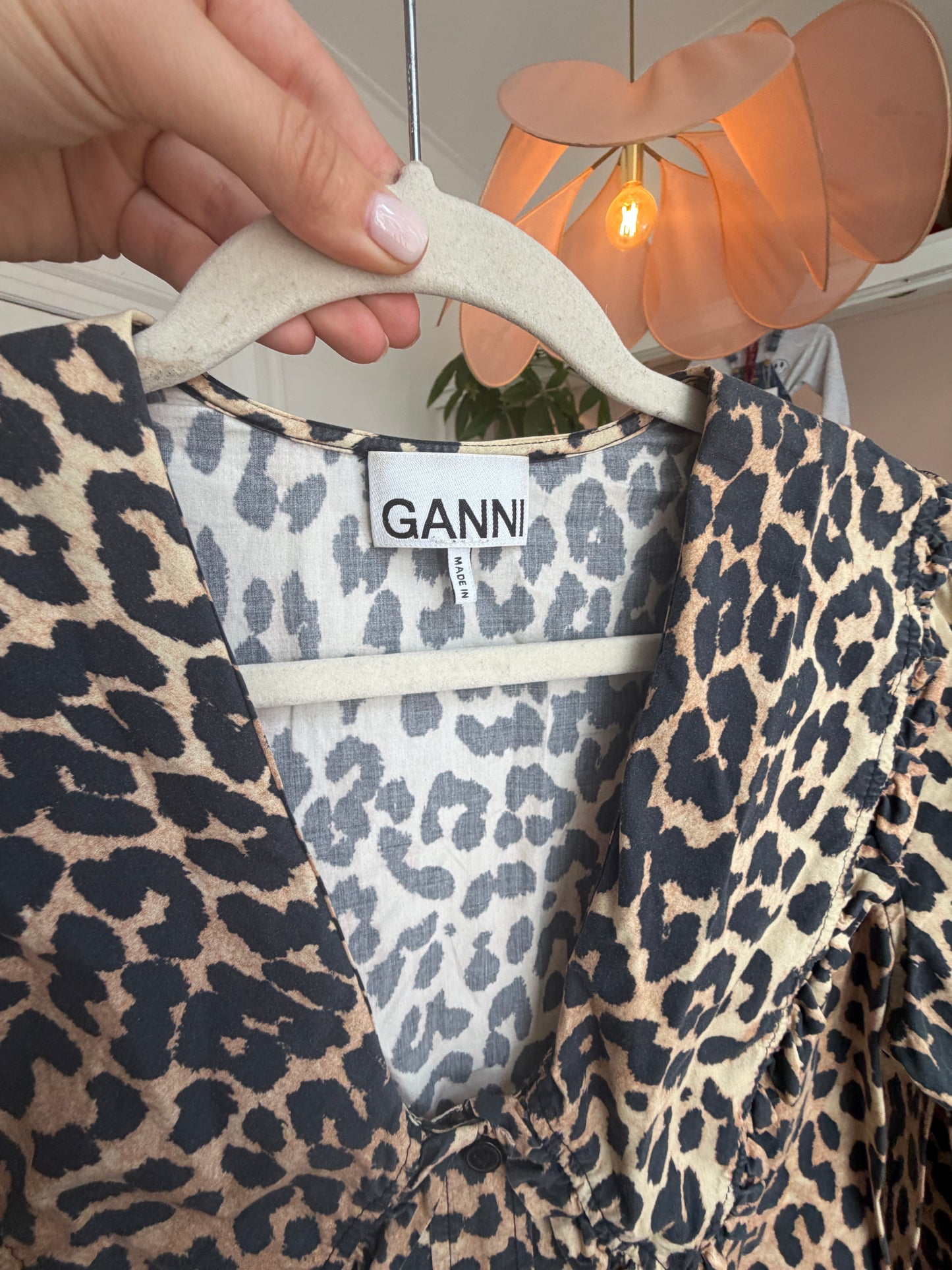 Ganni blouse luipaard