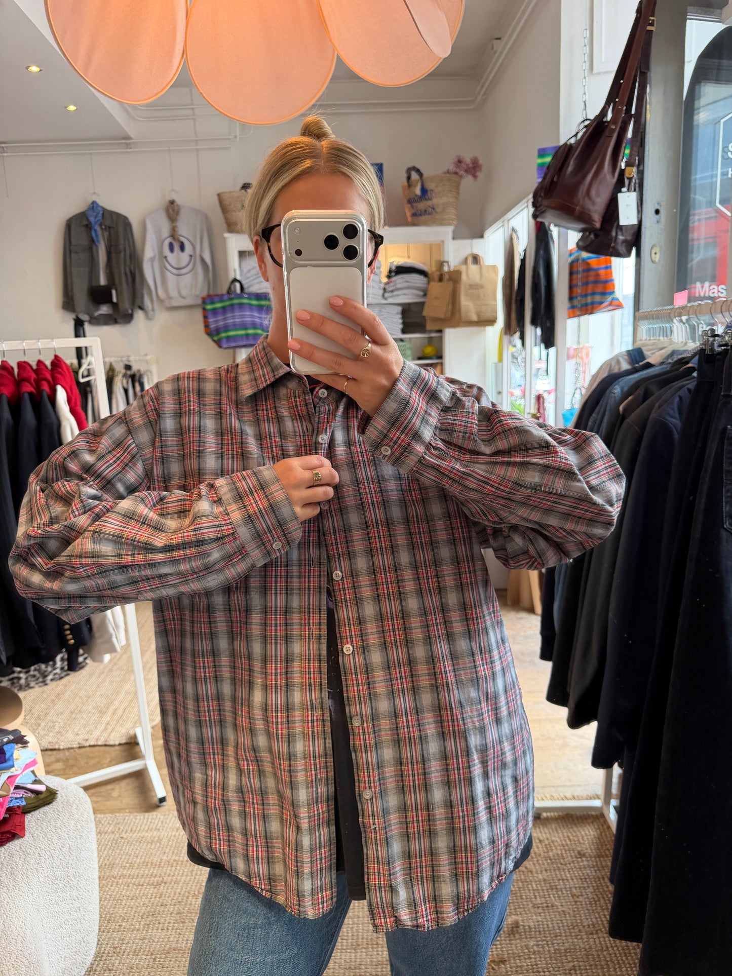 Vintage checked dad blouse