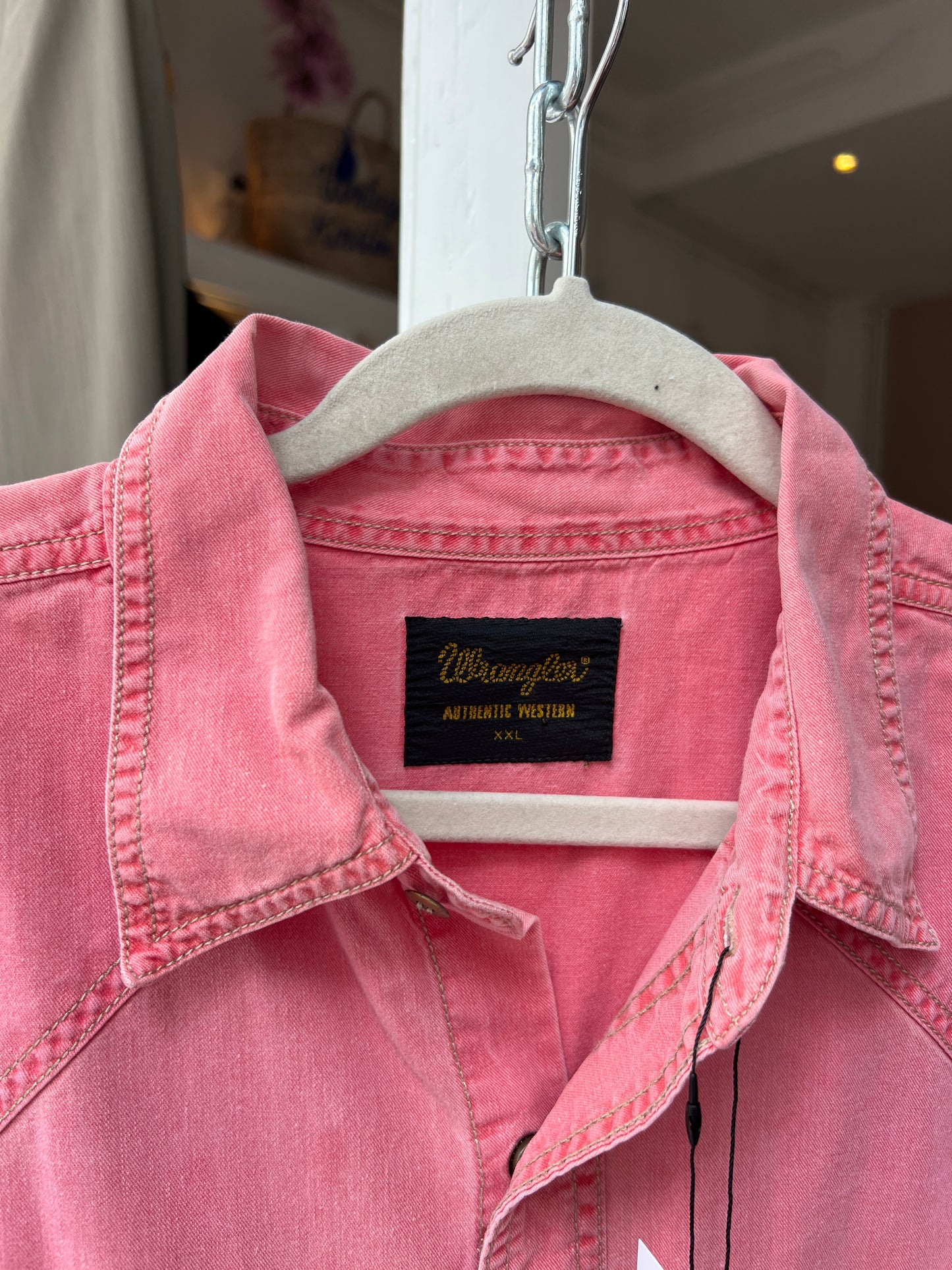Wrangler blouse roze denim