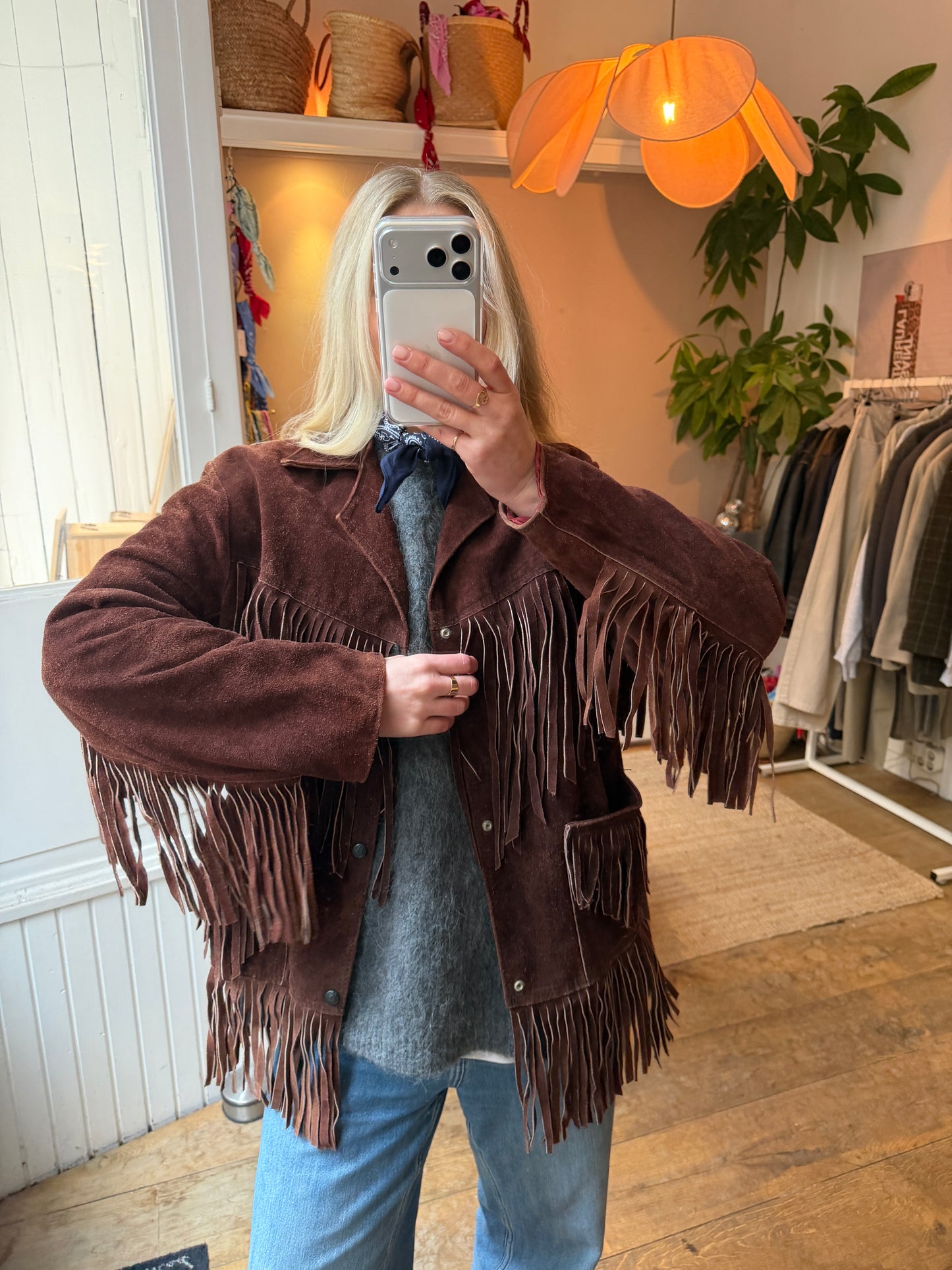 Vintage fringe suede jack