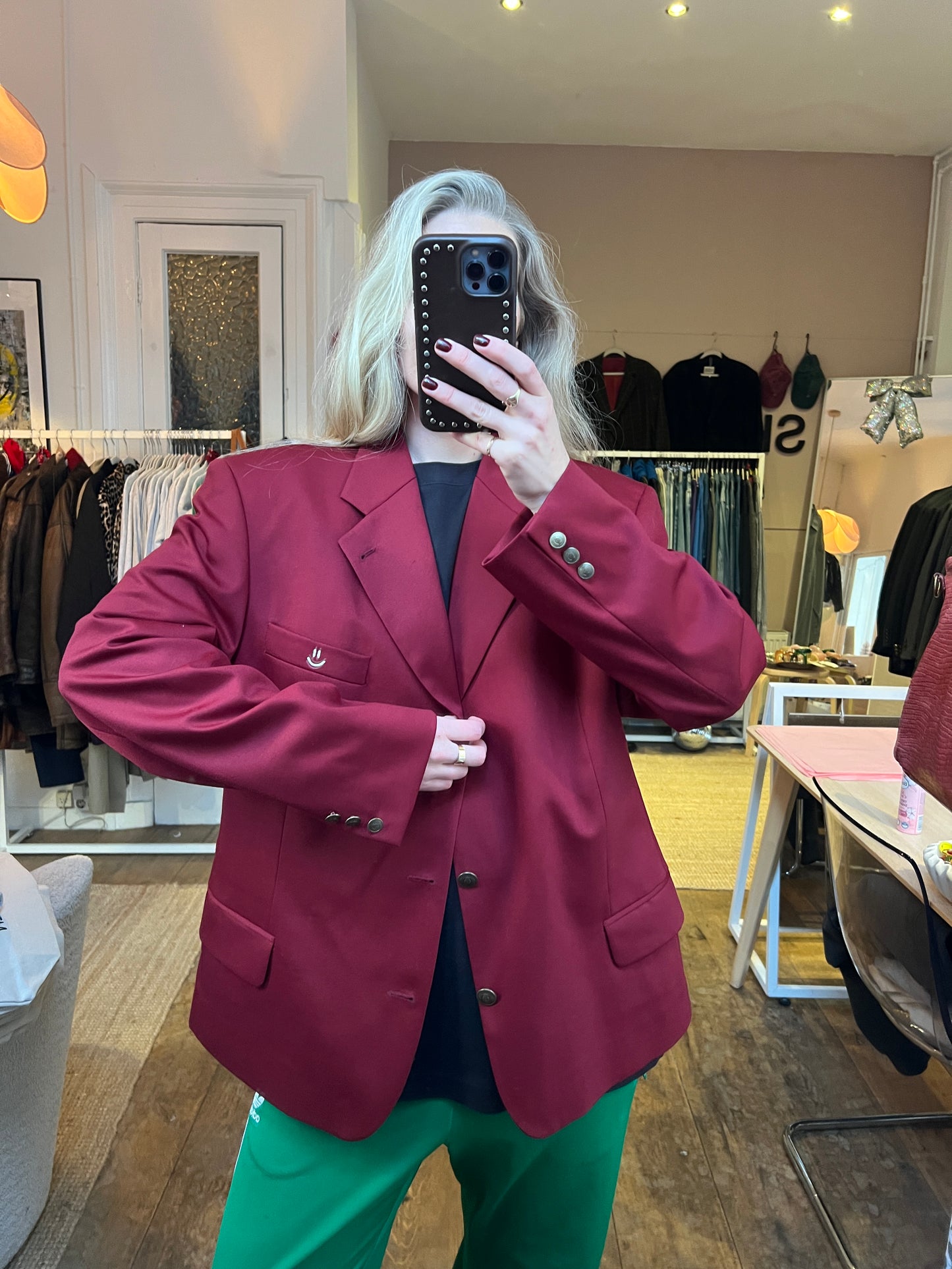 Vintage oversized red blazer