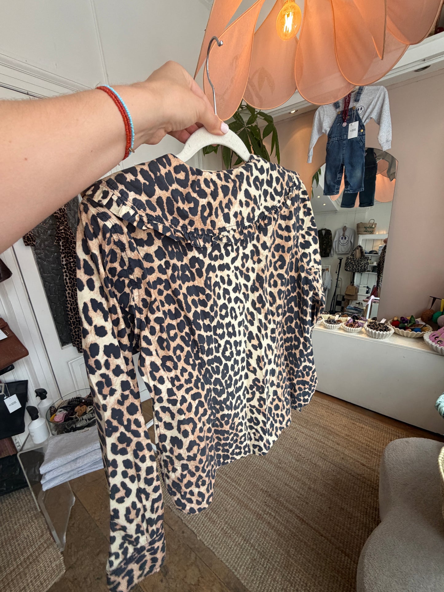 Ganni blouse luipaard