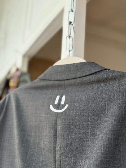 Vintage oversized blazer grijs smile