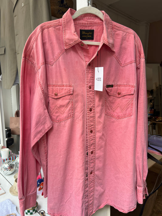 Wrangler blouse roze denim