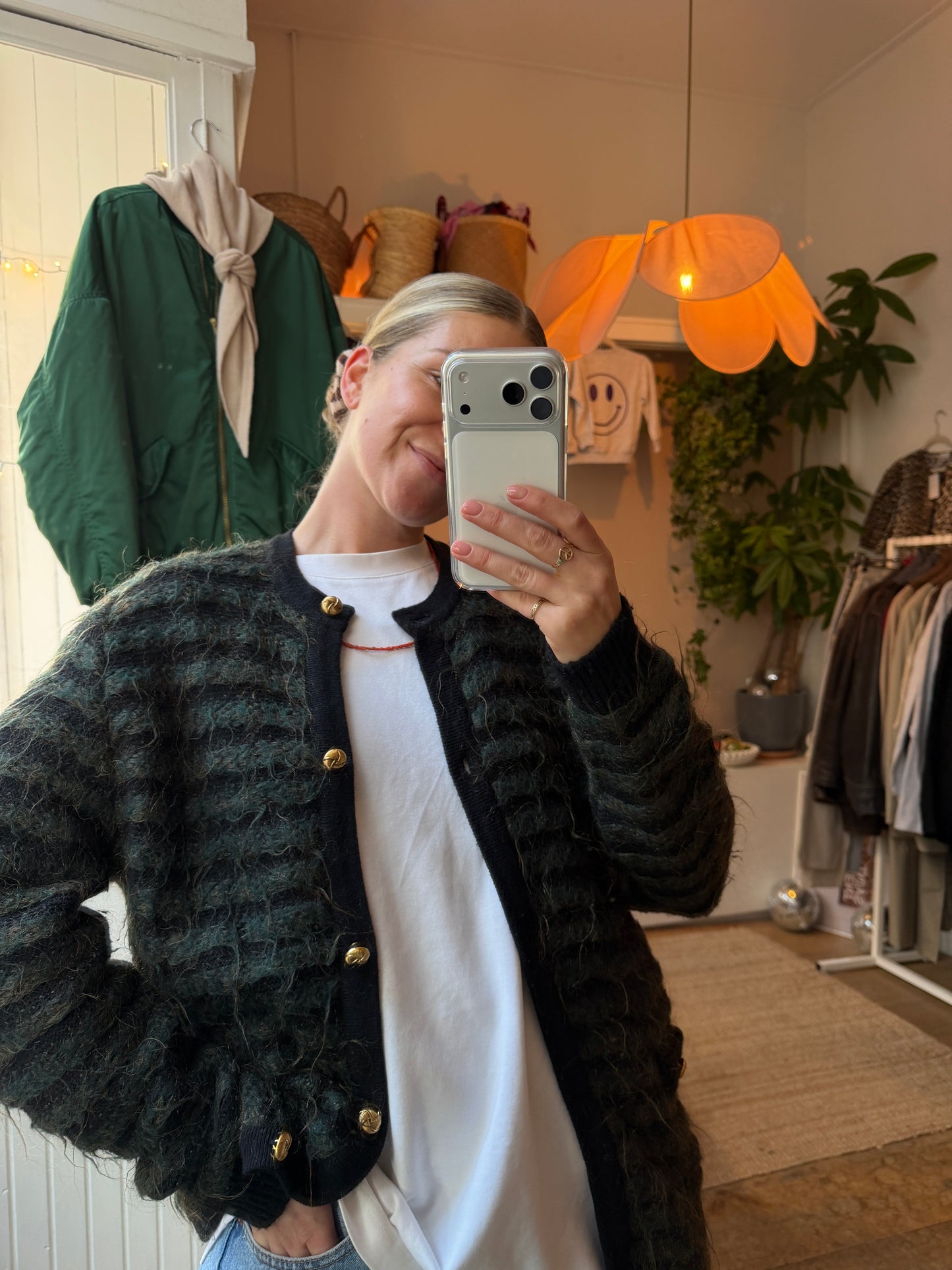 Mohair/angora groen vest