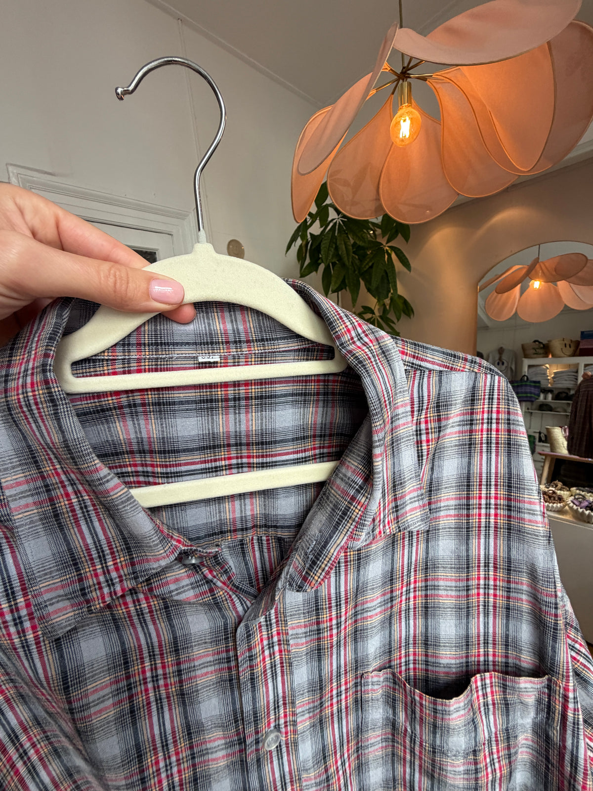 Vintage checked dad blouse