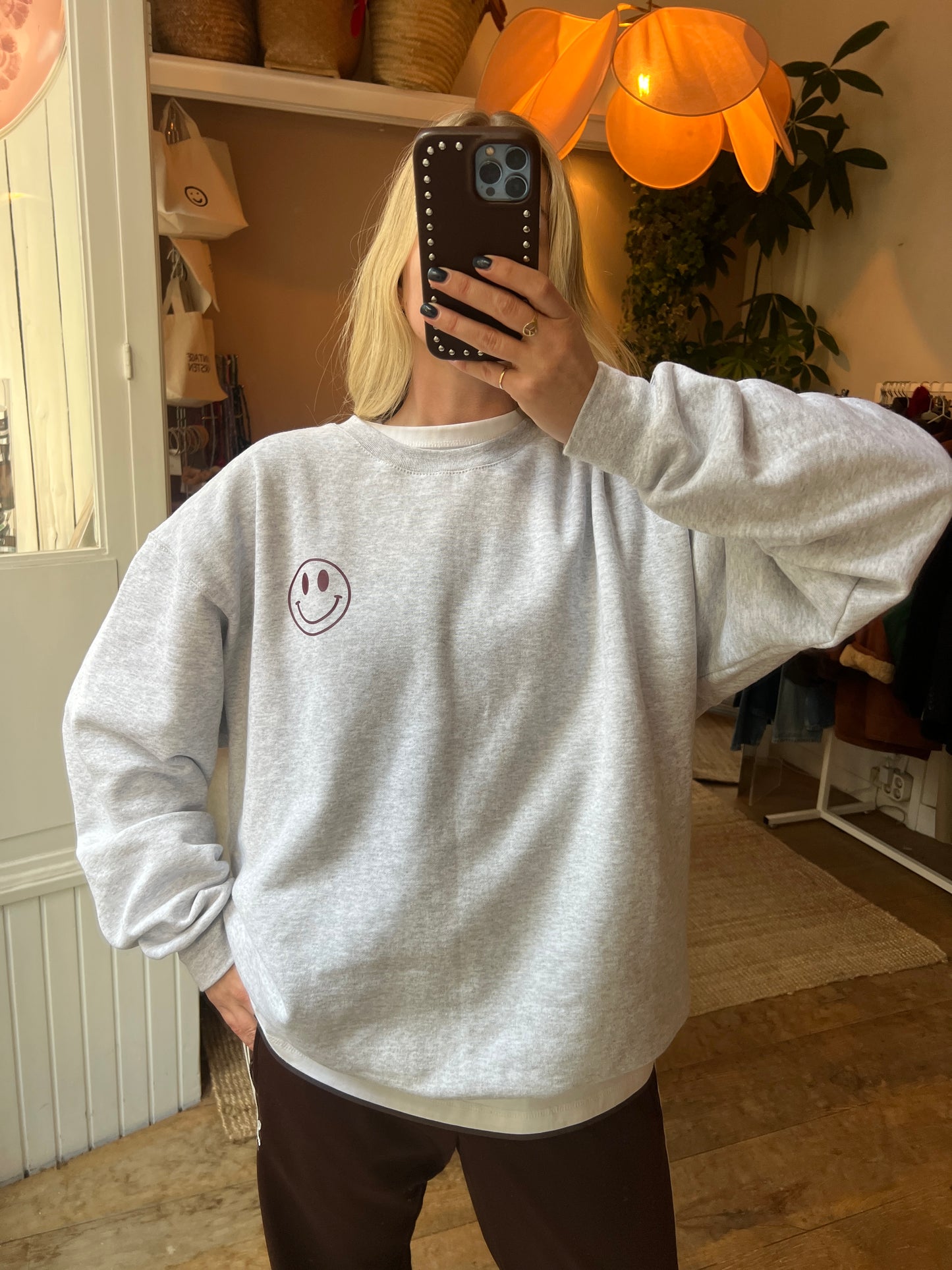 Vintage Kirsten smiley sweater burgundy/brown