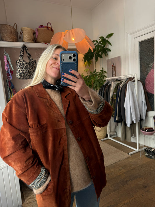 Vintage leren suède jack
