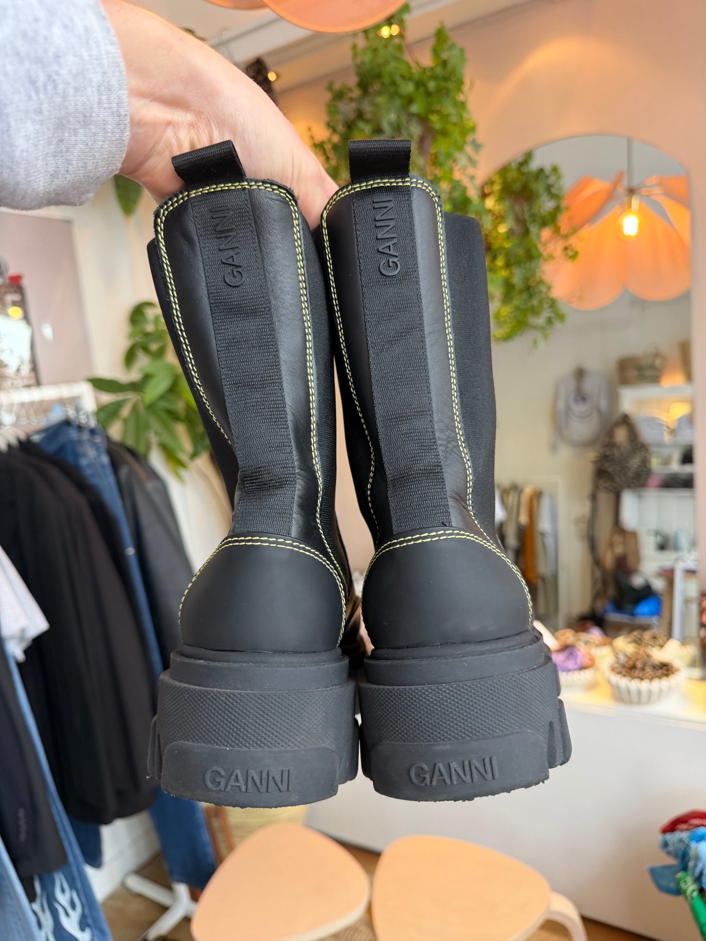 Ganni Chelsea boots black