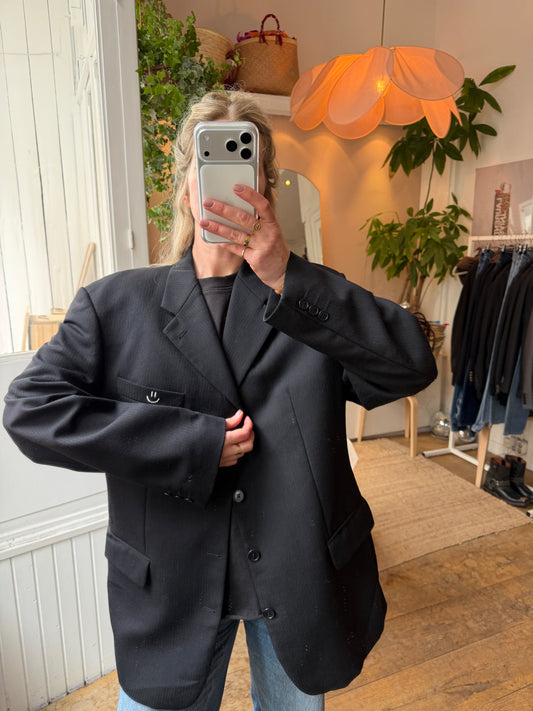 Oversized vintage blazer zwart