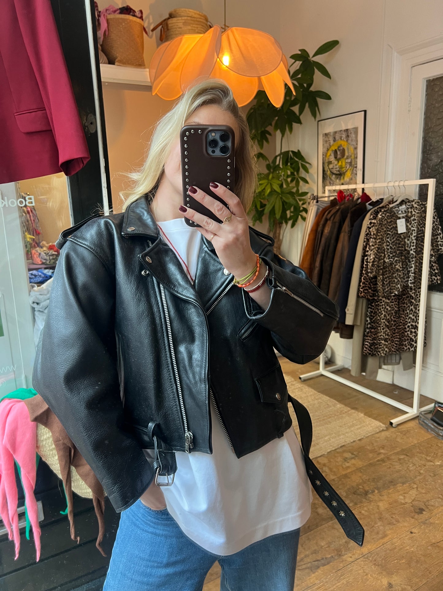 Vintage leather bikerjack