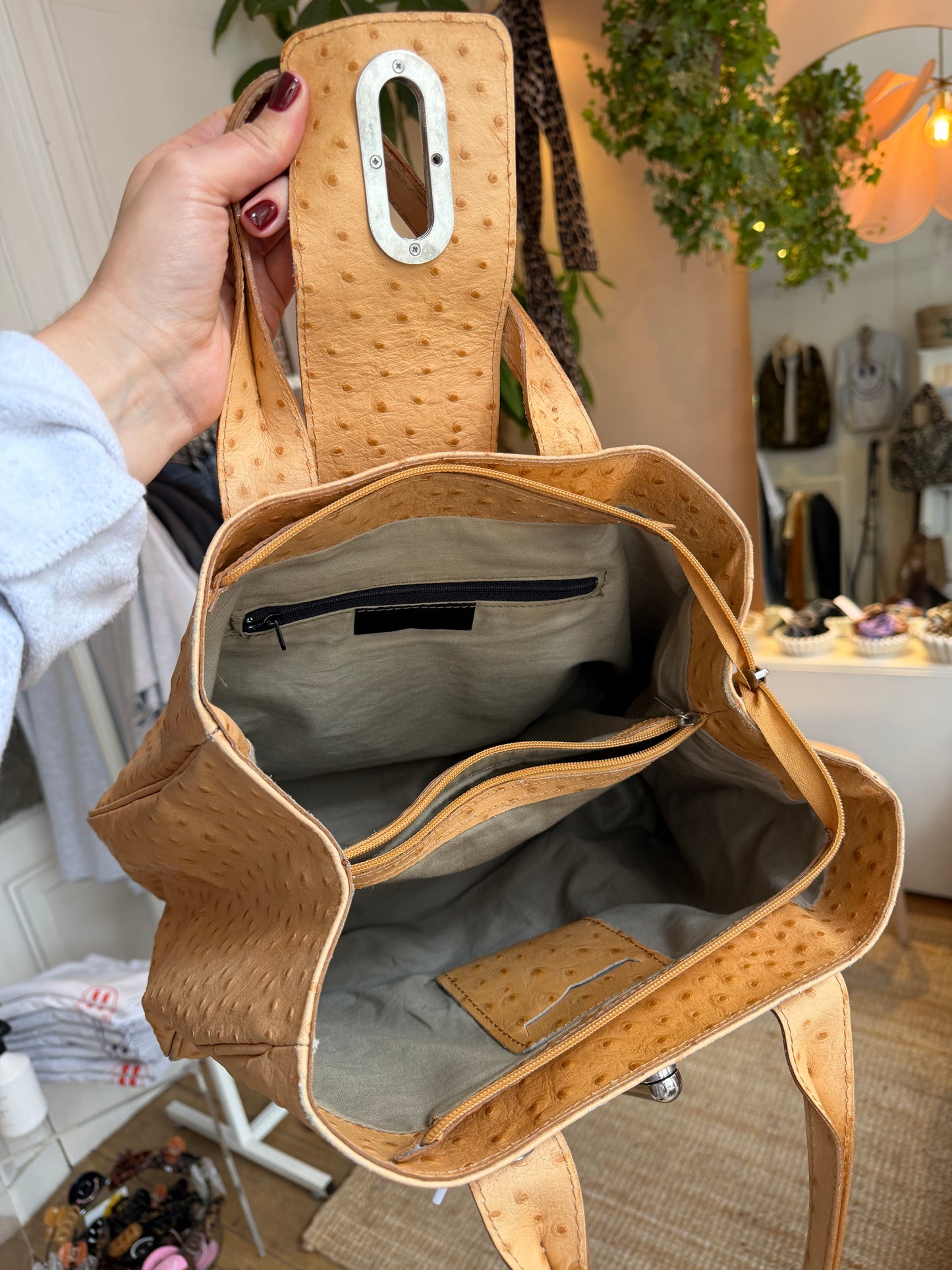Vintage leren croco tas