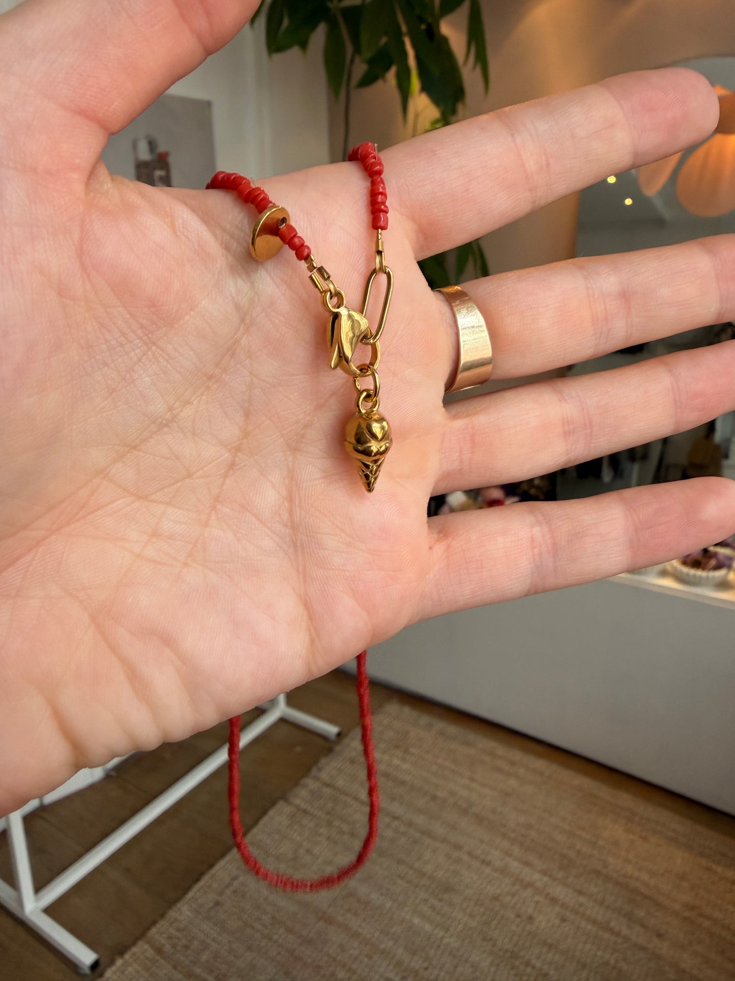 Ice cream gold pendant